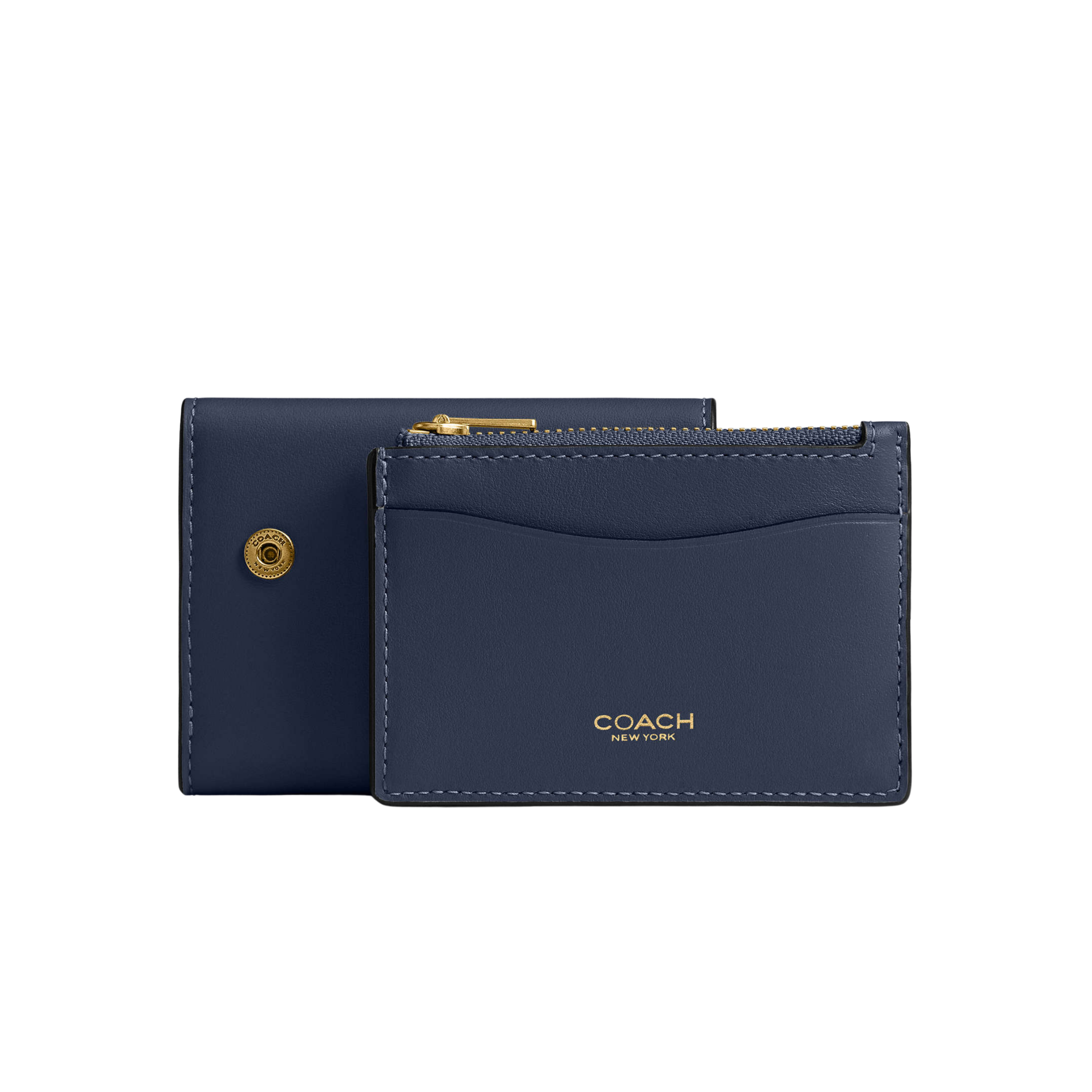 Coach Women Essential Card Holder Wallet - Brass Navy