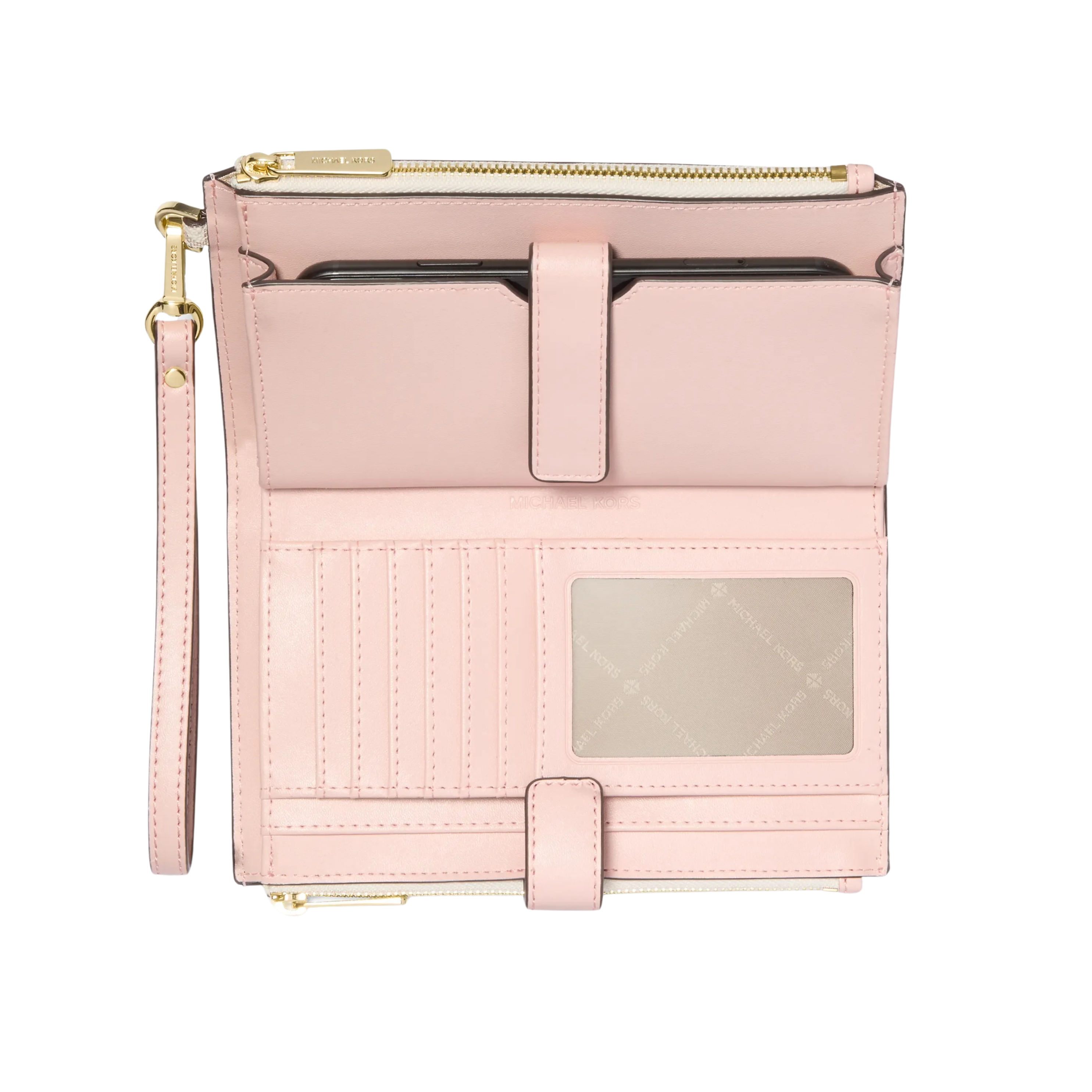 Michael Kors Women Jet Set Travel Signature Logo Smartphone Wallet - Powder Blush Multi
