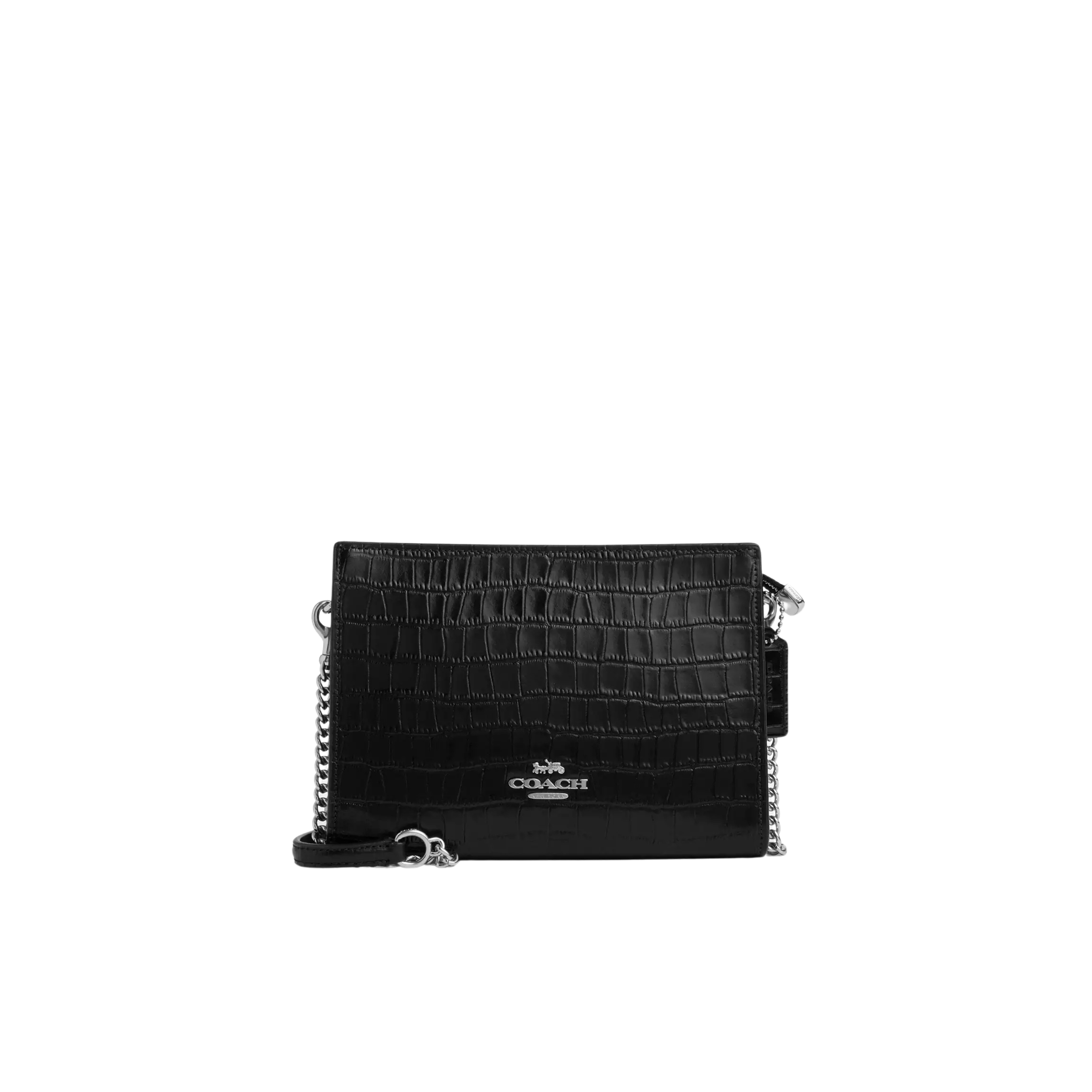 COACH Women Slim Crossbody Bag - Silver Black