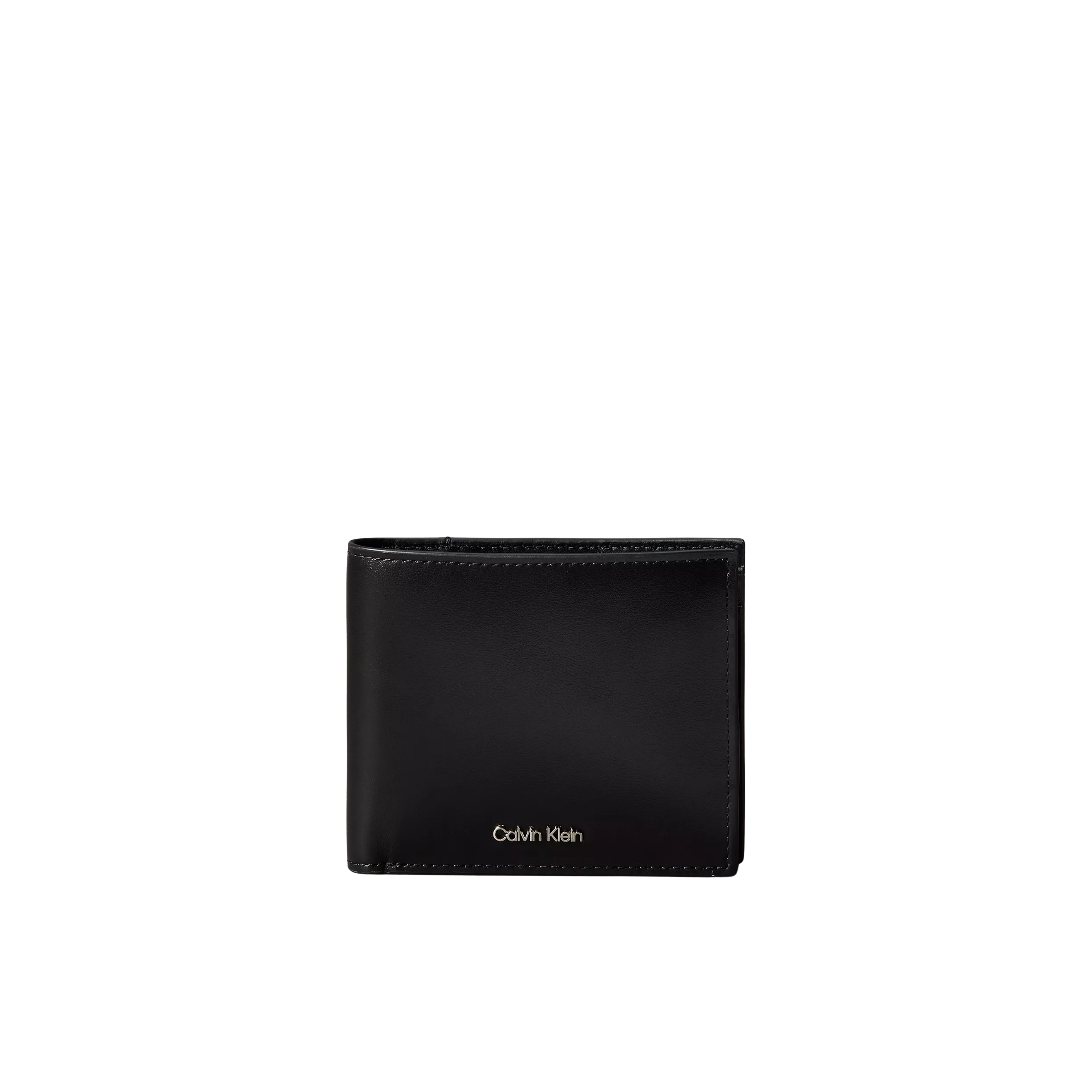 Calvin Klein Men Raised Logo Bifold Wallet with Coin Pouch - Black