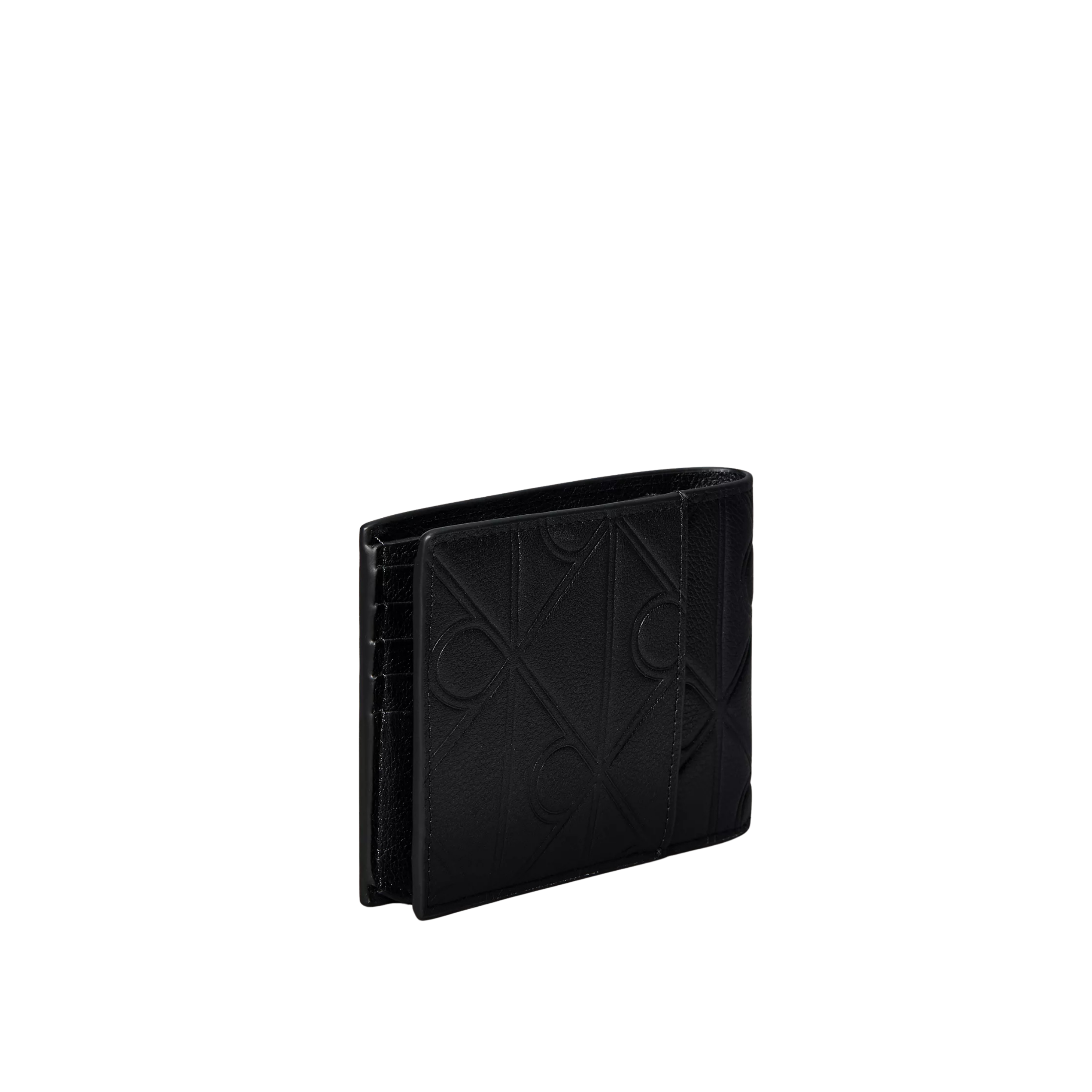 Calvin Klein Men Embossed Emblem Logo Trifold Wallet - Black