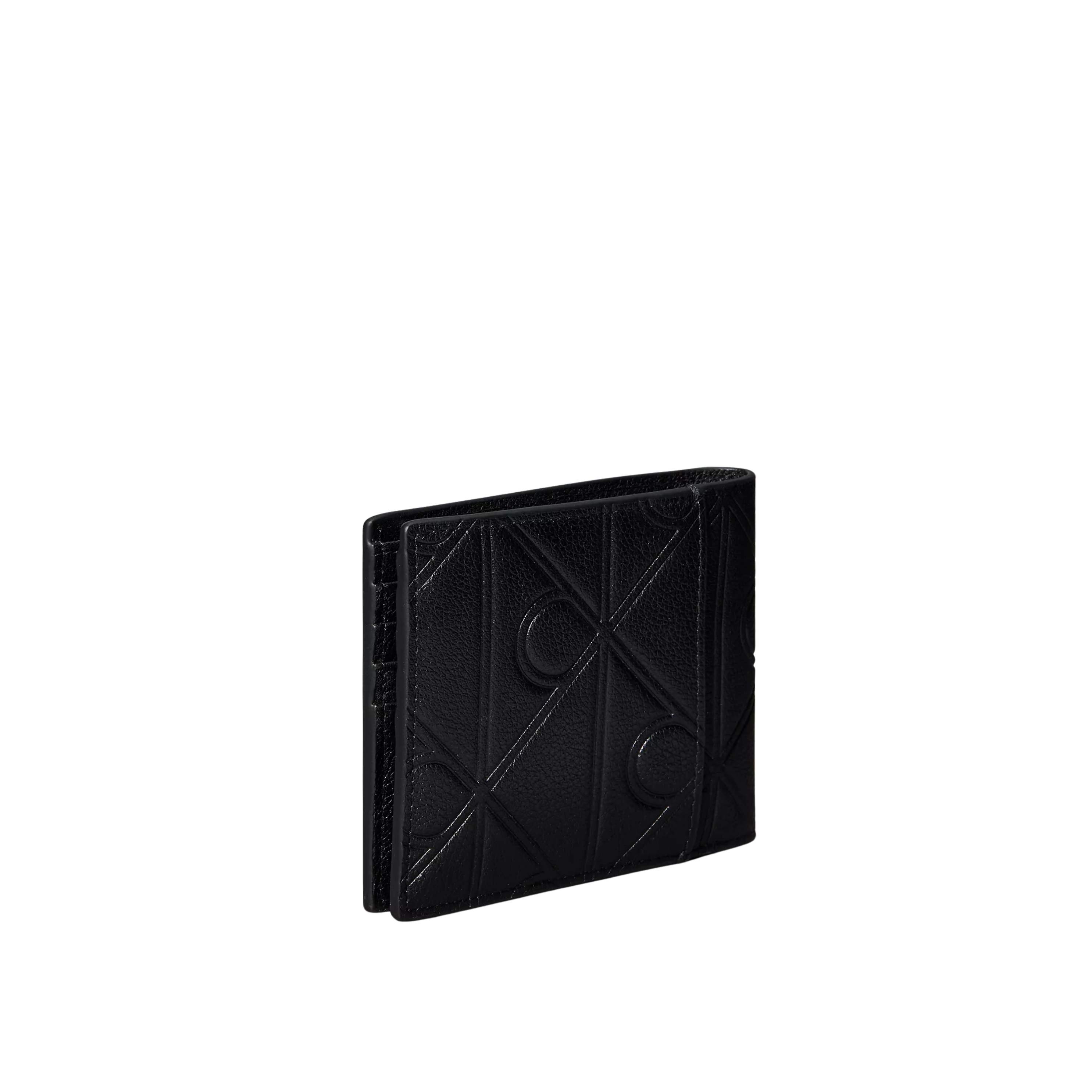 Calvin Klein Men Embossed Emblem Logo Bifold Wallet - Black