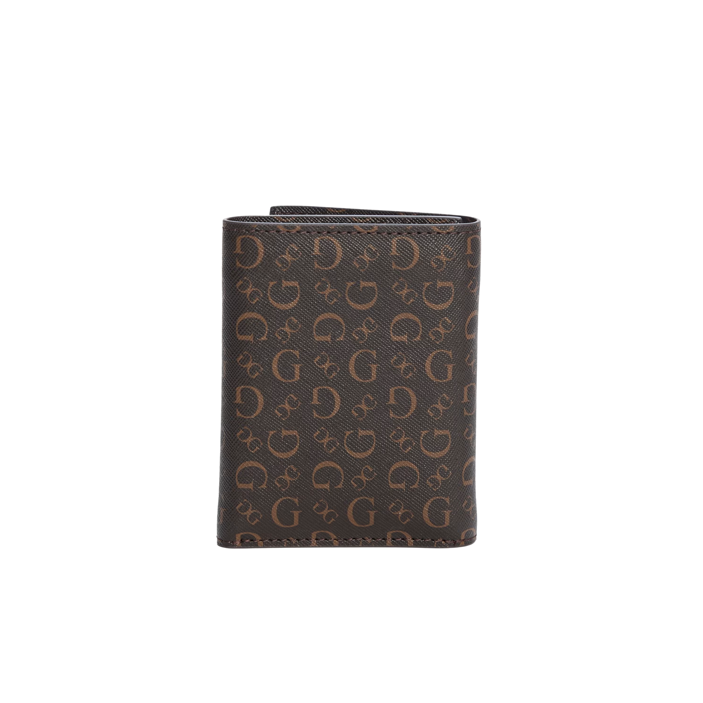 Guess Men G Logo Trifold Faux-Leather Wallet - Brown