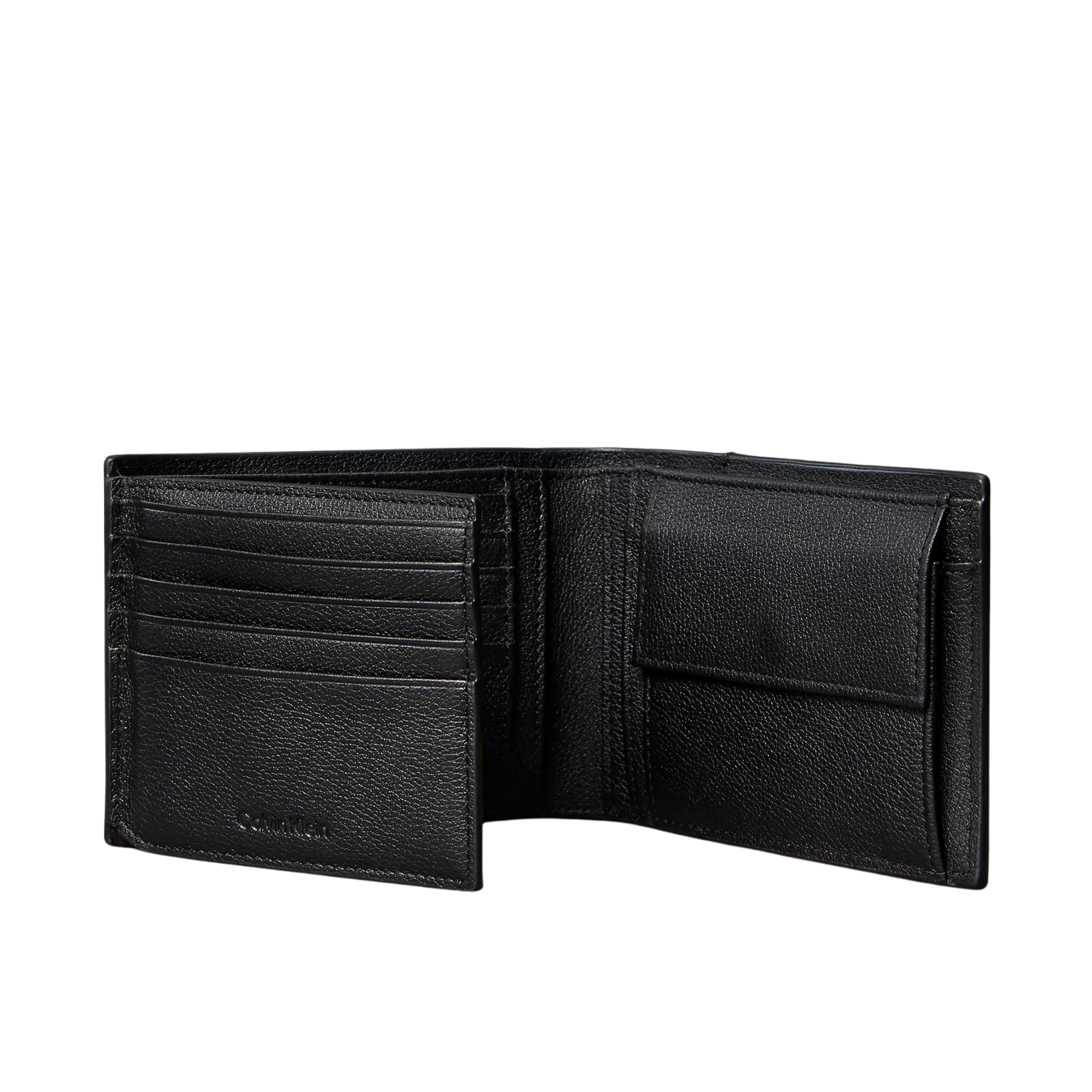 Calvin Klein Men Embossed Emblem Logo Trifold Wallet - Black