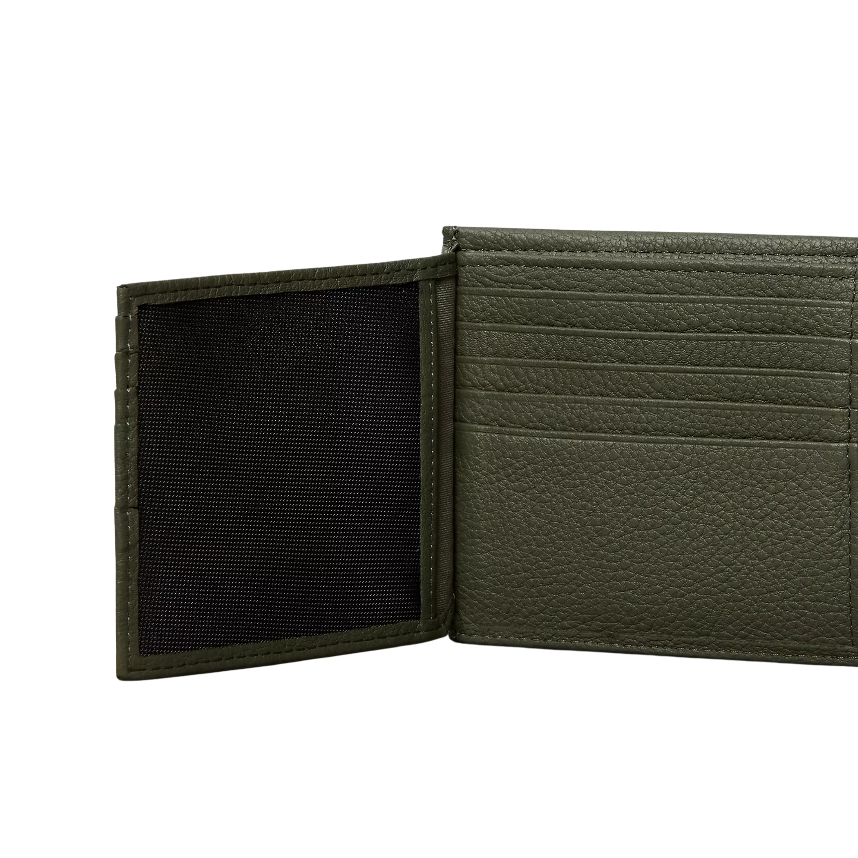 Calvin Klein Men Pebble Grain Leather Trifold Wallet with Coin Pouch - Deep Lichen Green