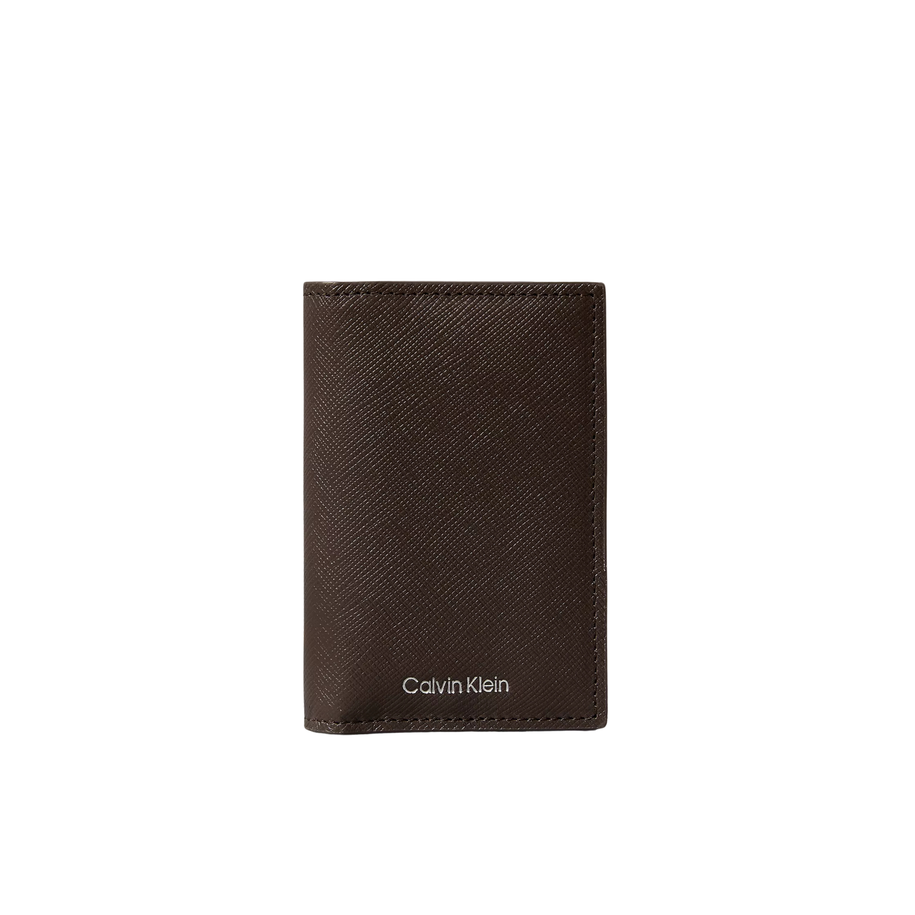 Calvin Klein Men Refined Saffiano Compact Bifold Wallet - Chocolate Martini