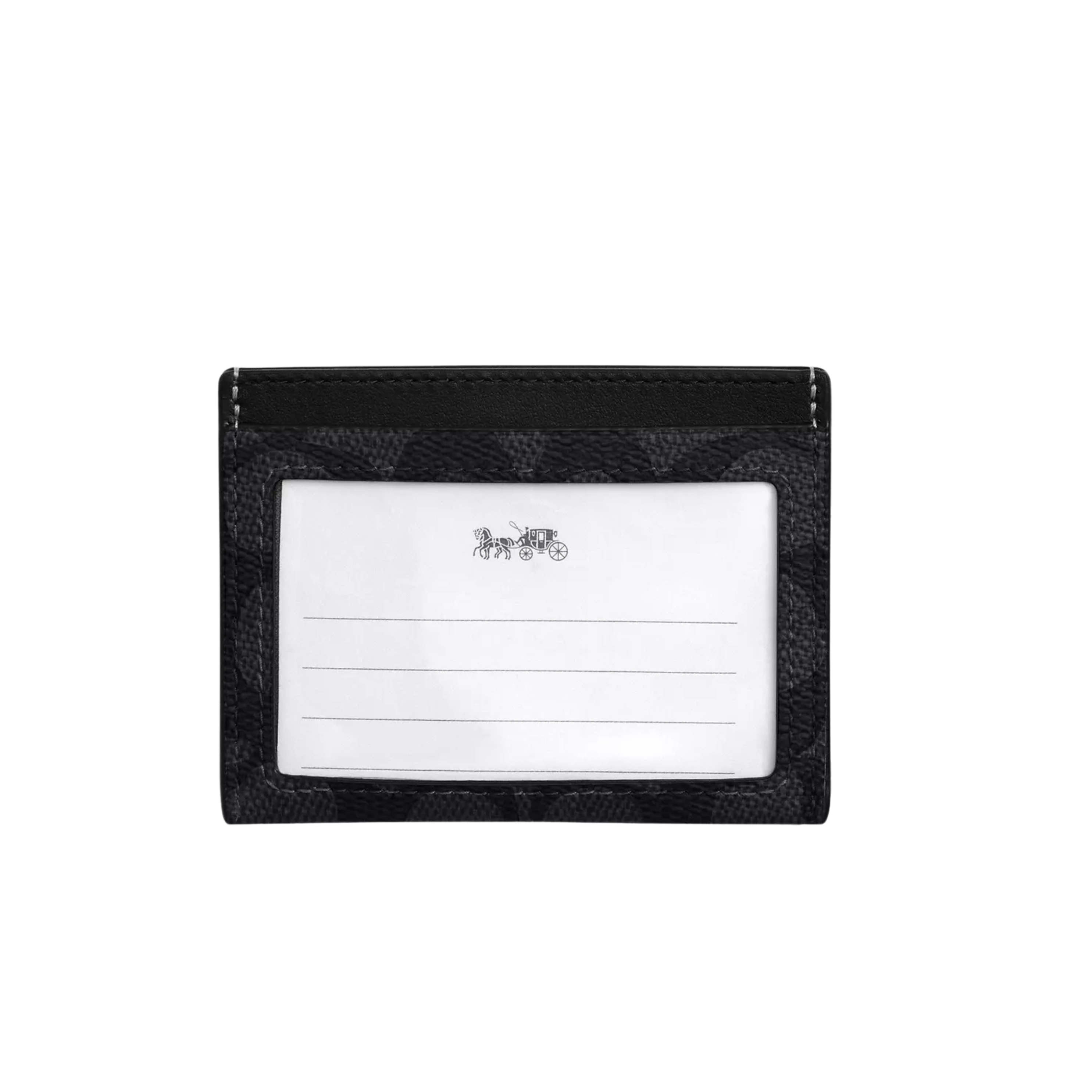 COACH Slim Id Card Case in Canvas - Charcoal Black
