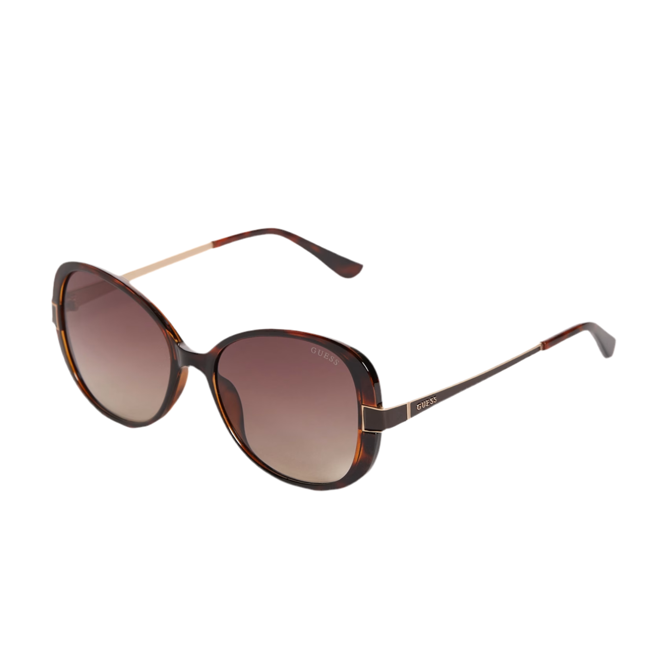 Guess Women Oversized Oval Sunglasses - Dark Havana