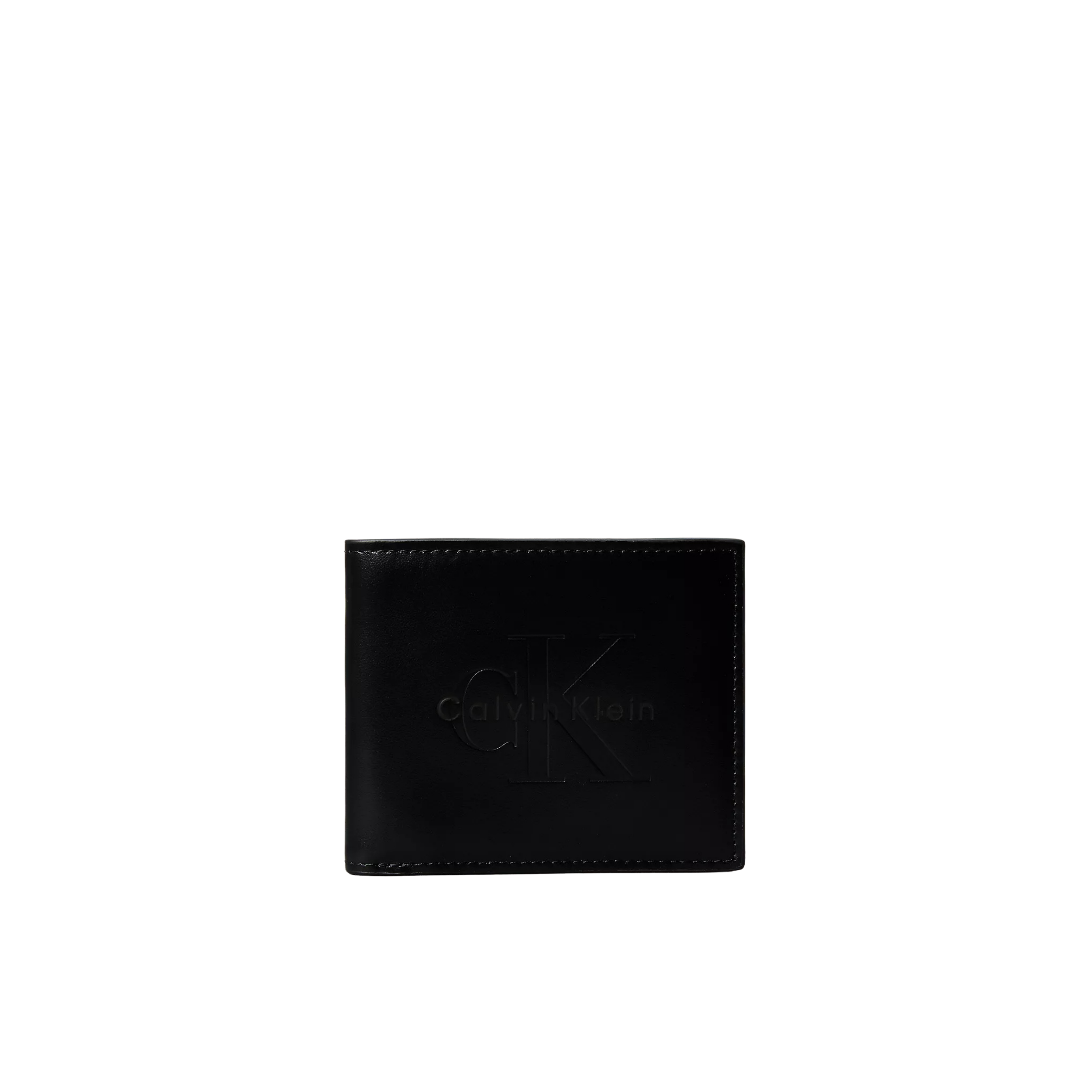 Calvin Klein Men Embossed Monologo Bifold Wallet - Black