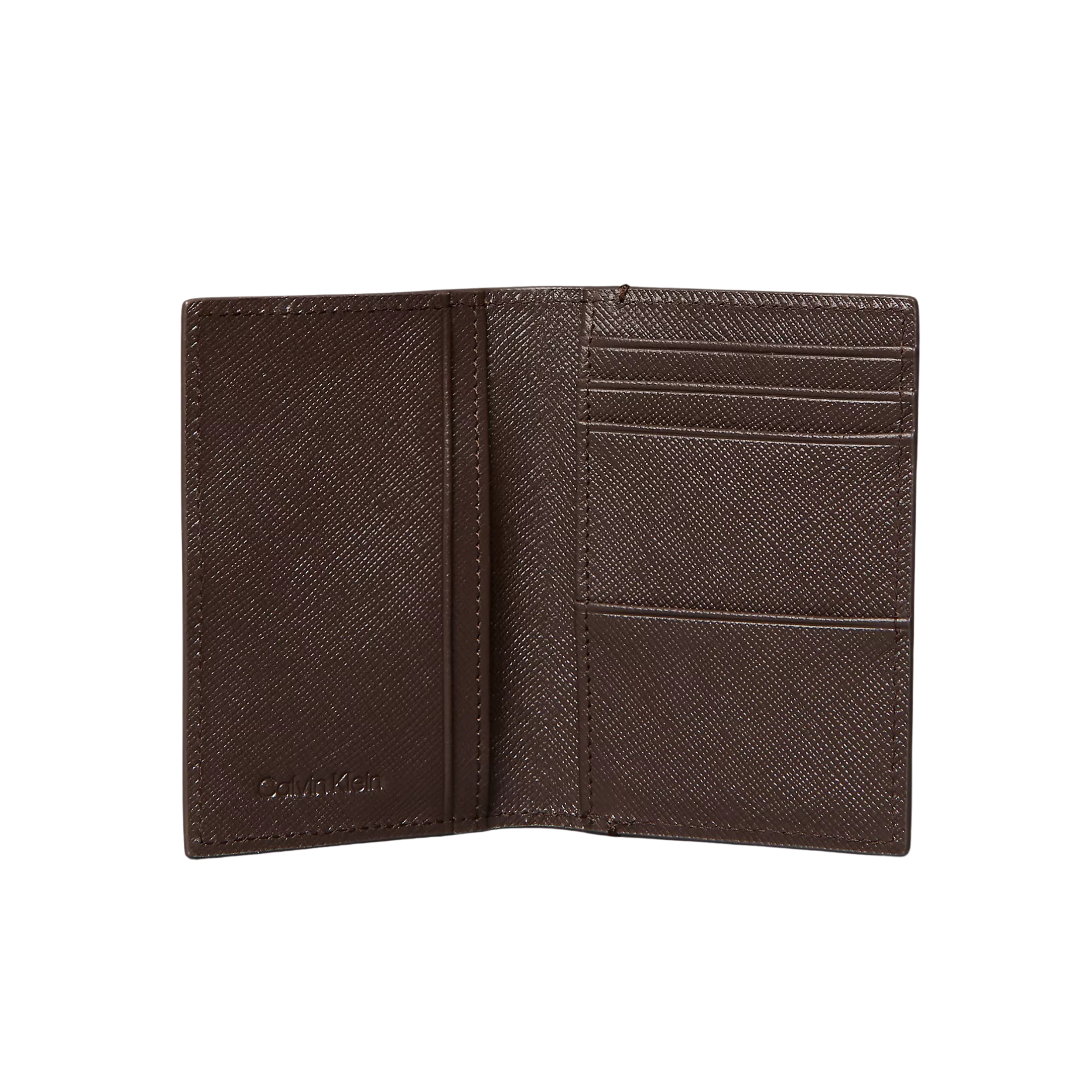 Calvin Klein Men Refined Saffiano Compact Bifold Wallet - Chocolate Martini