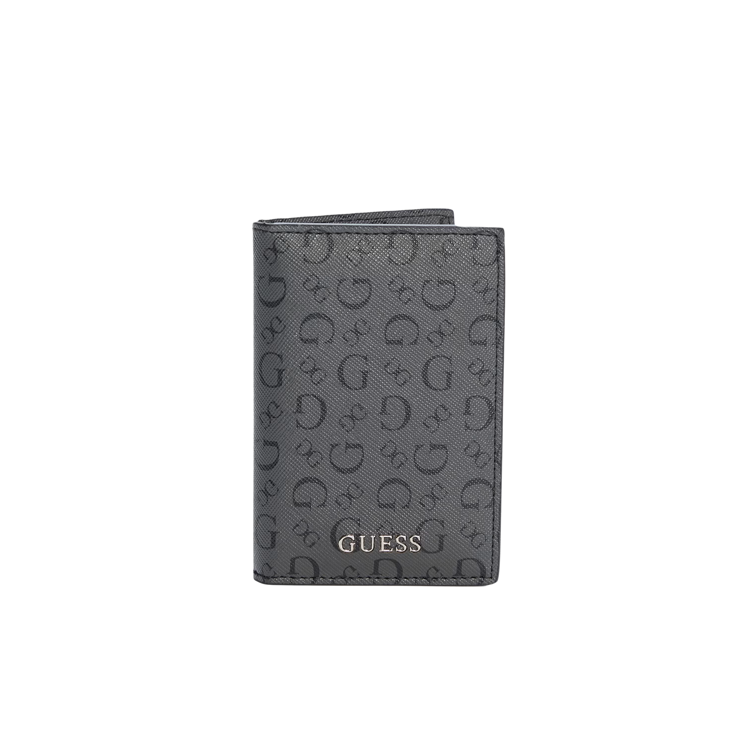 Guess Men Debossed Logo Trifold Wallet - Grey