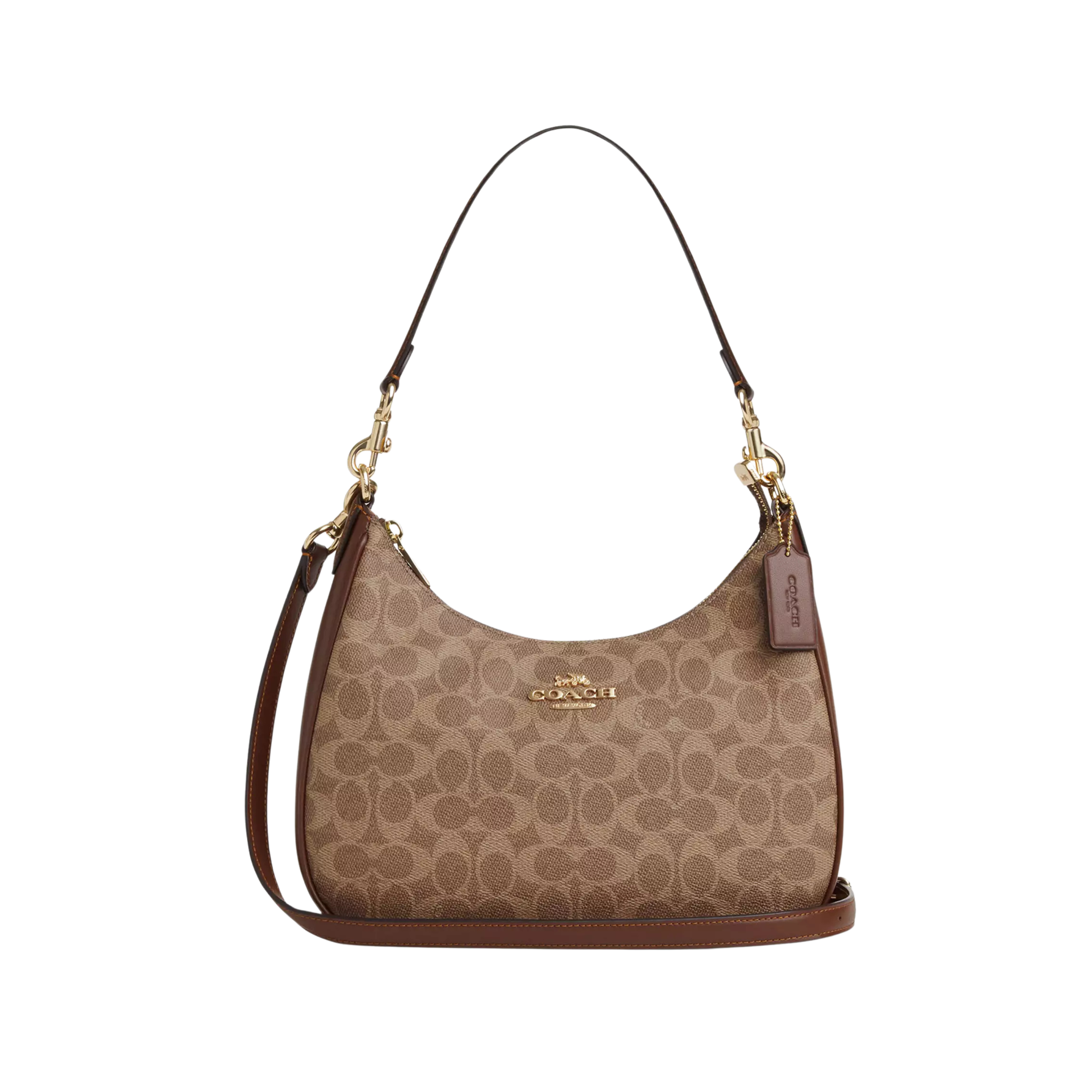 COACH Women Teri Hobo Bag - Gold Tan Brown