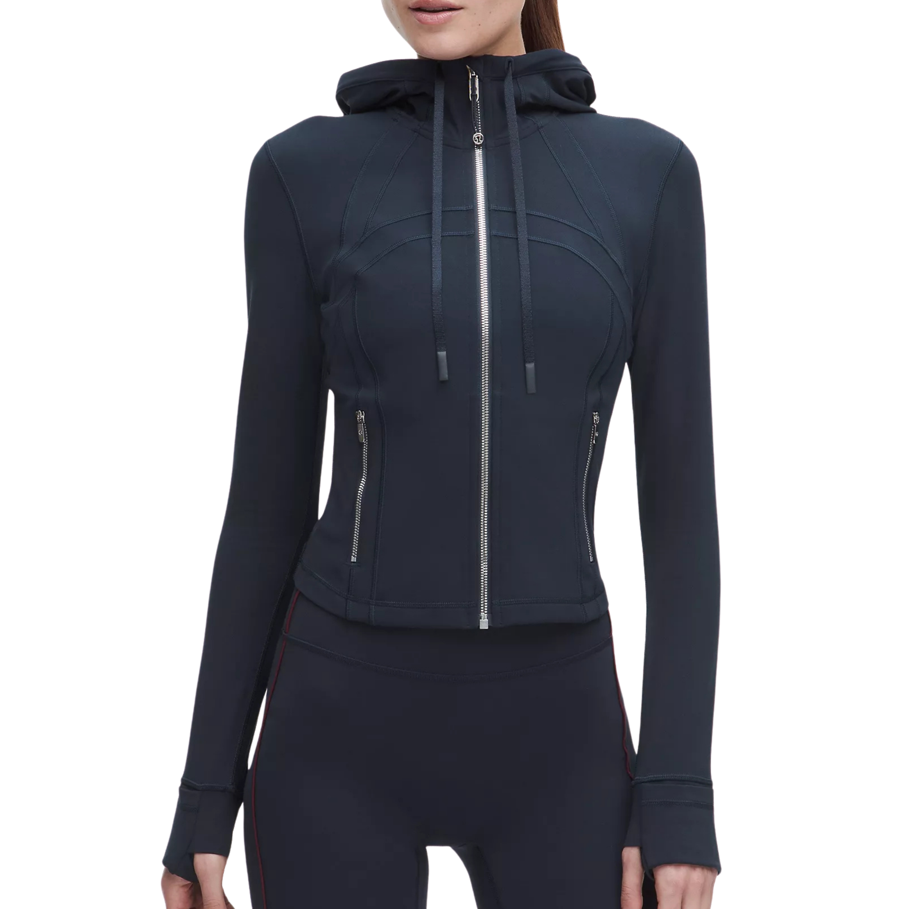 Lululemon Define Cropped Hooded Jacket - True Navy Mirror Silver