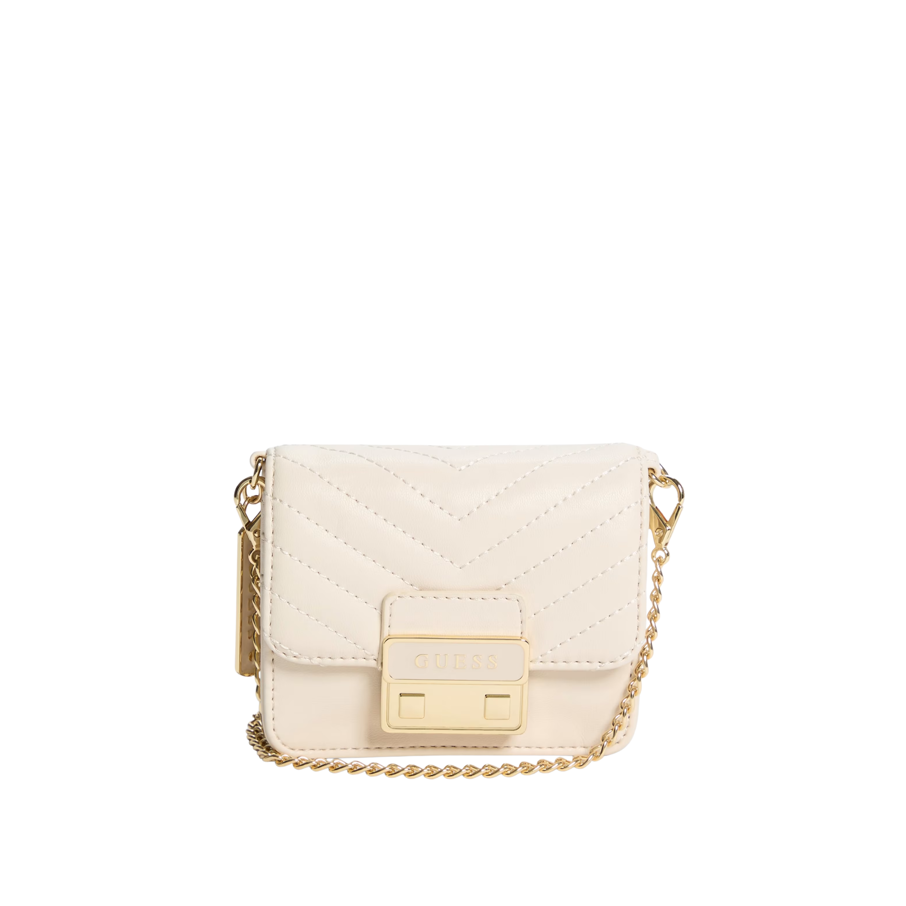 Guess Women Elssie Card Case Crossbody - Off White