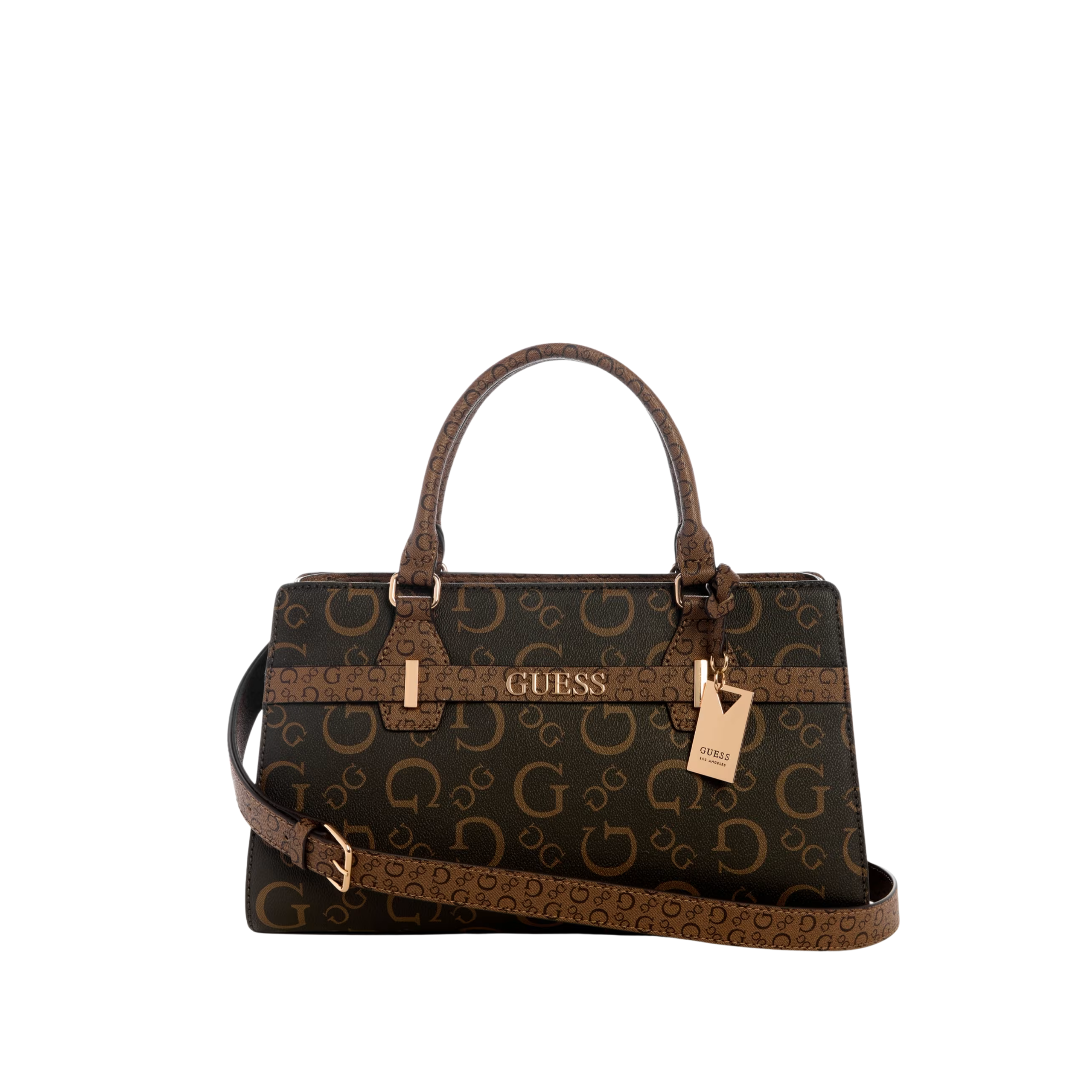 GUESS Eldoria Enlarged Logo Satchel - Pink