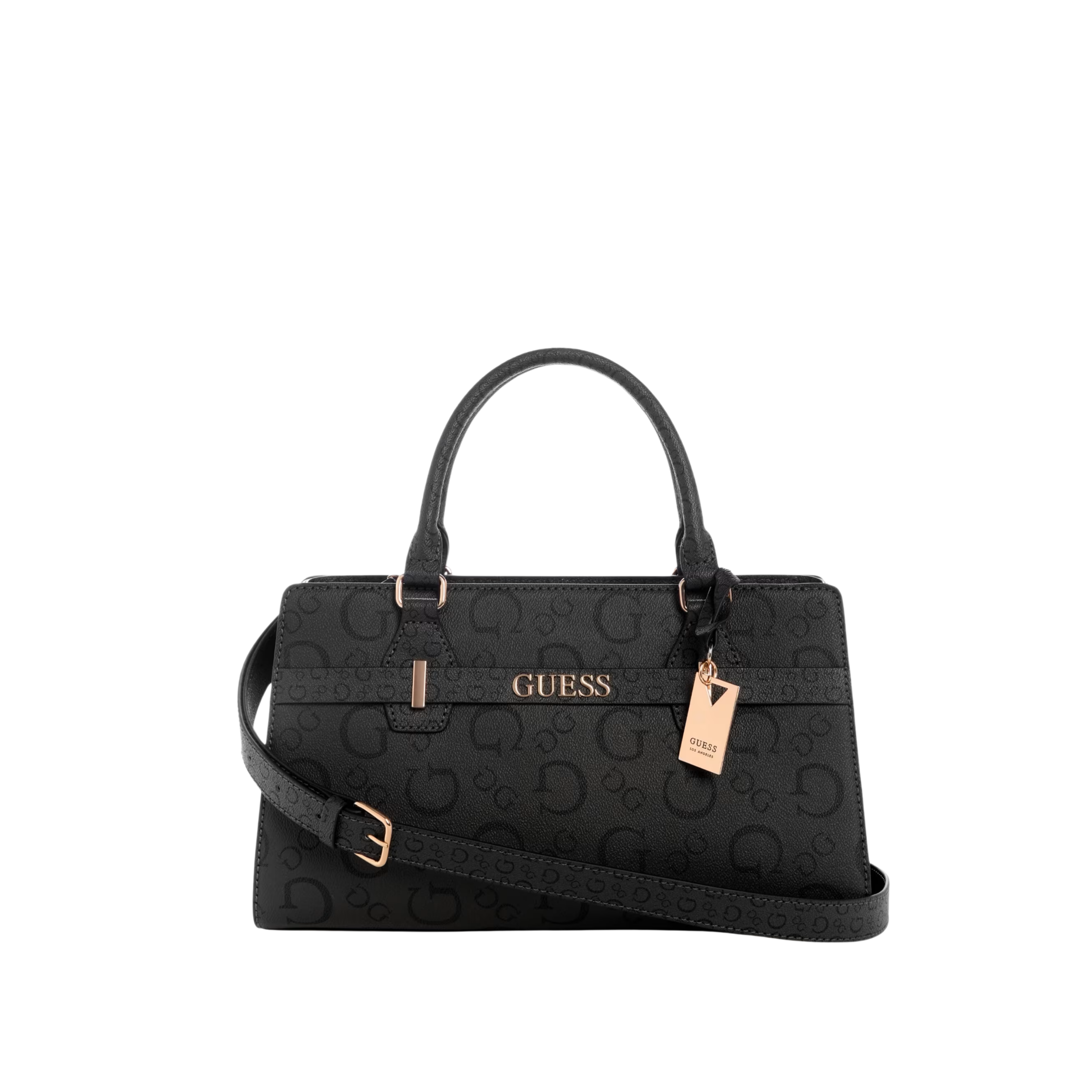 GUESS Eldoria Enlarged Logo Satchel - Black
