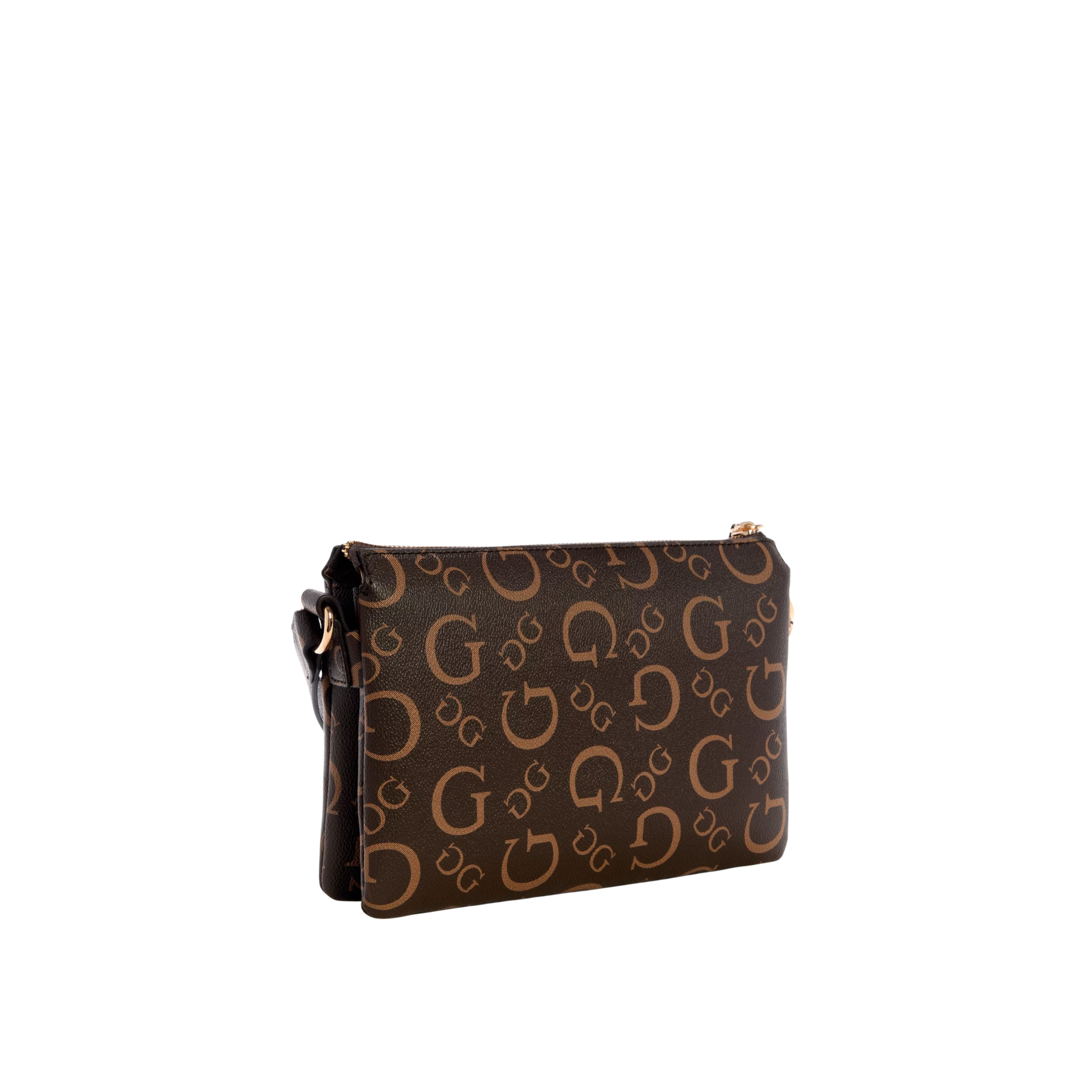 Guess Women Oona Logo Top Zip Crossbody - Brown