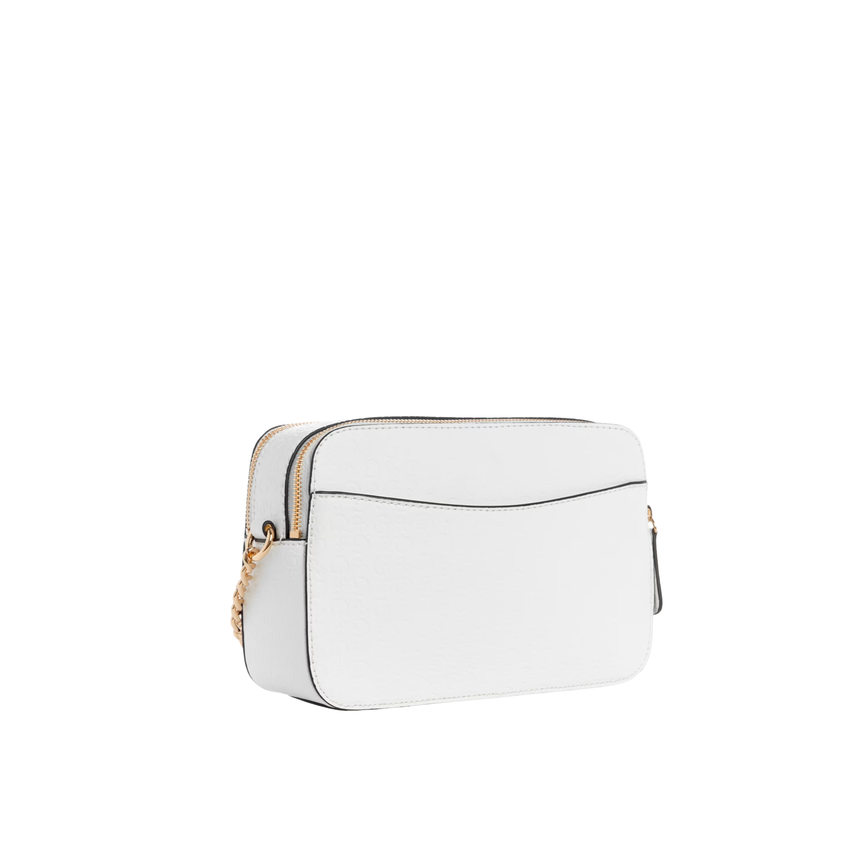 Guess Women Zakaria Debossed Logo Double Zip Crossbody - White