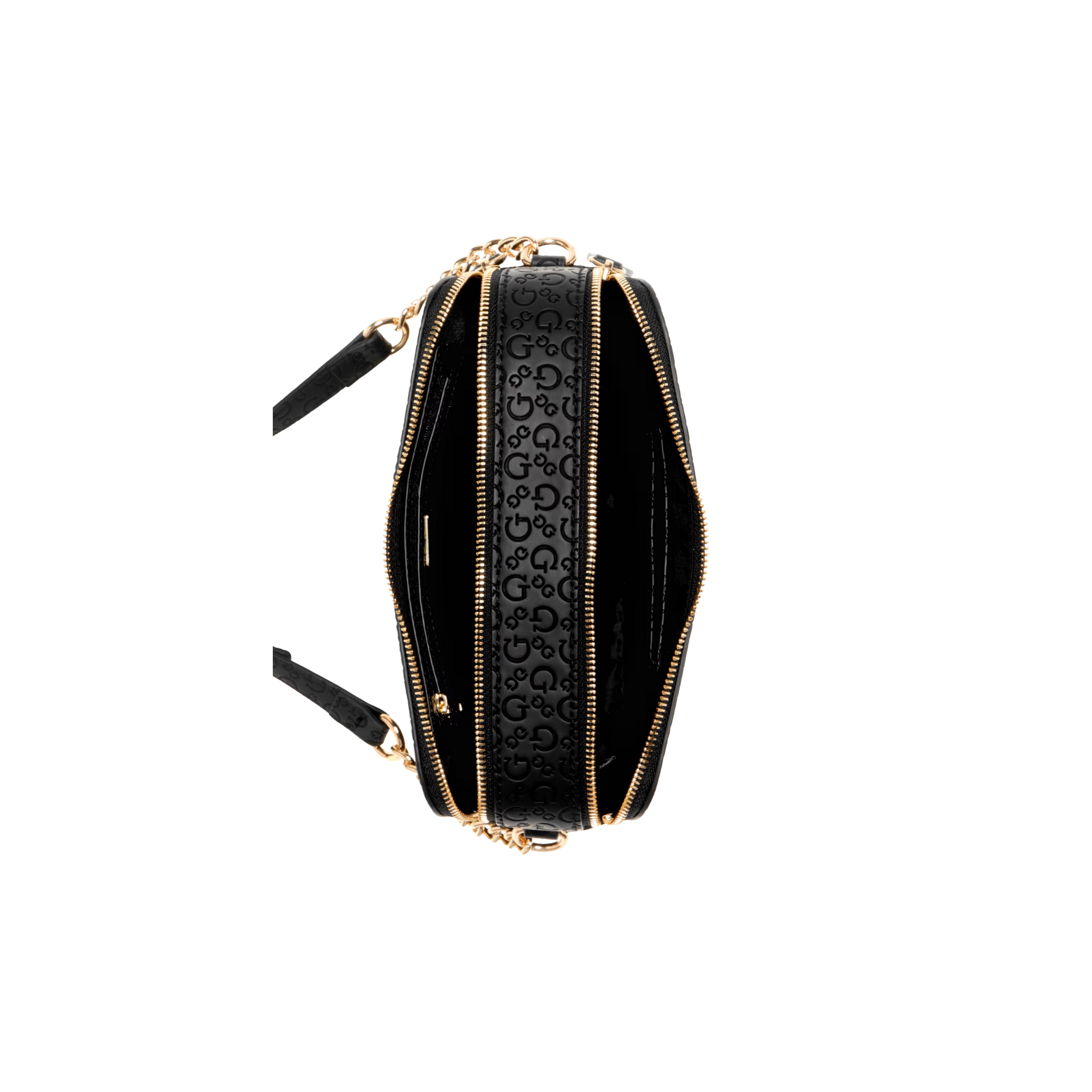 Guess Women Zakaria Debossed Logo Double Zip Crossbody - Black