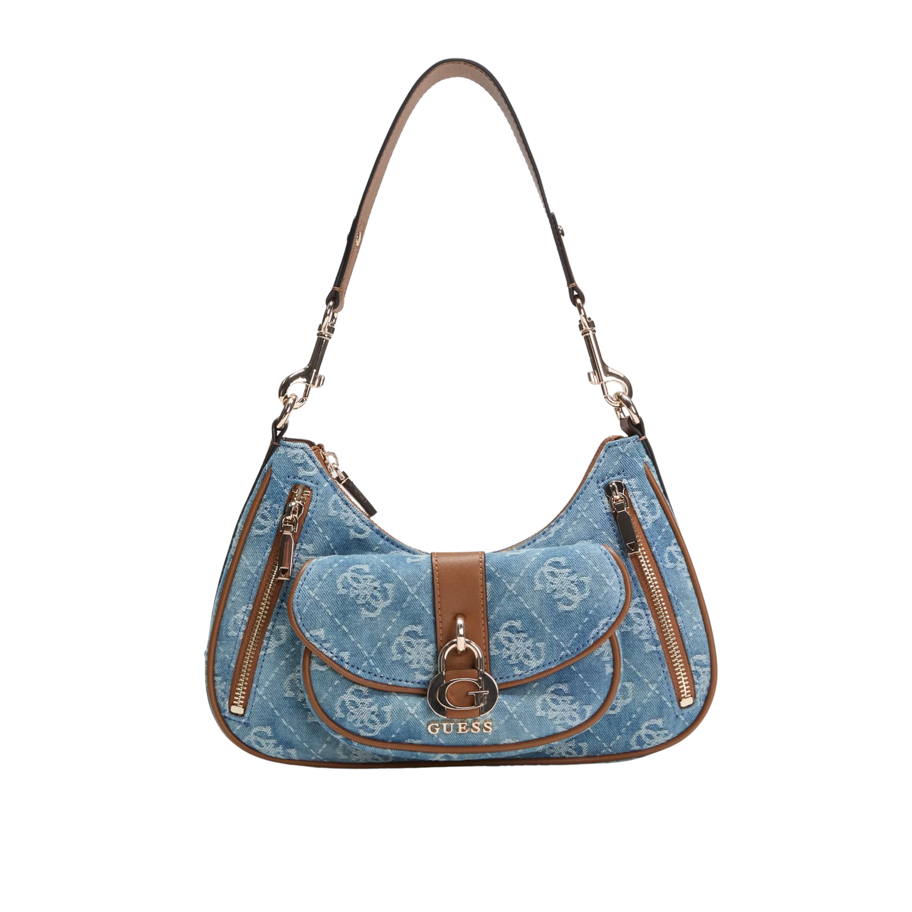 Guess Women Jessa Shoulder Bag - Denim Logo