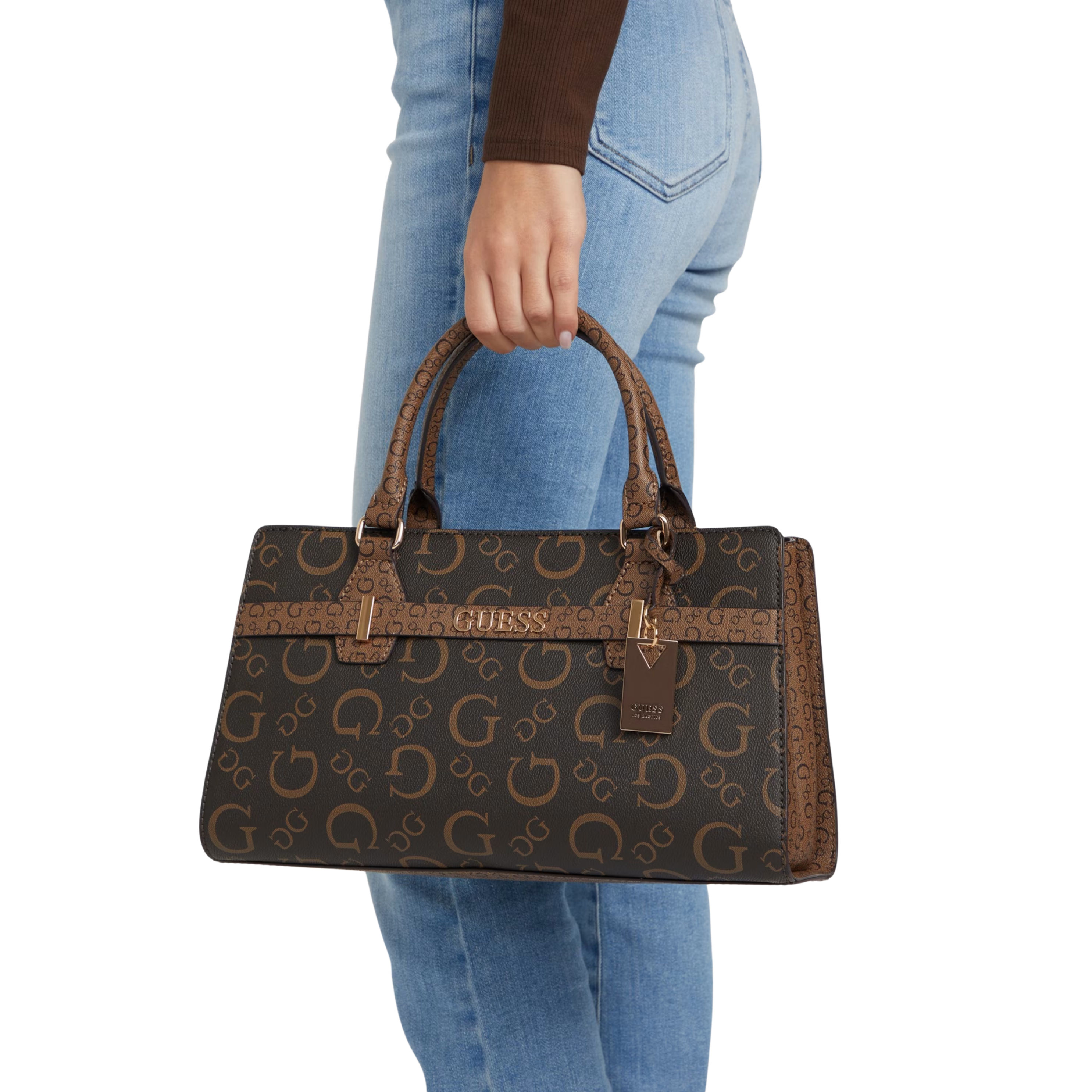 GUESS Women Eldoria Enlarged Logo Satchel - Pink