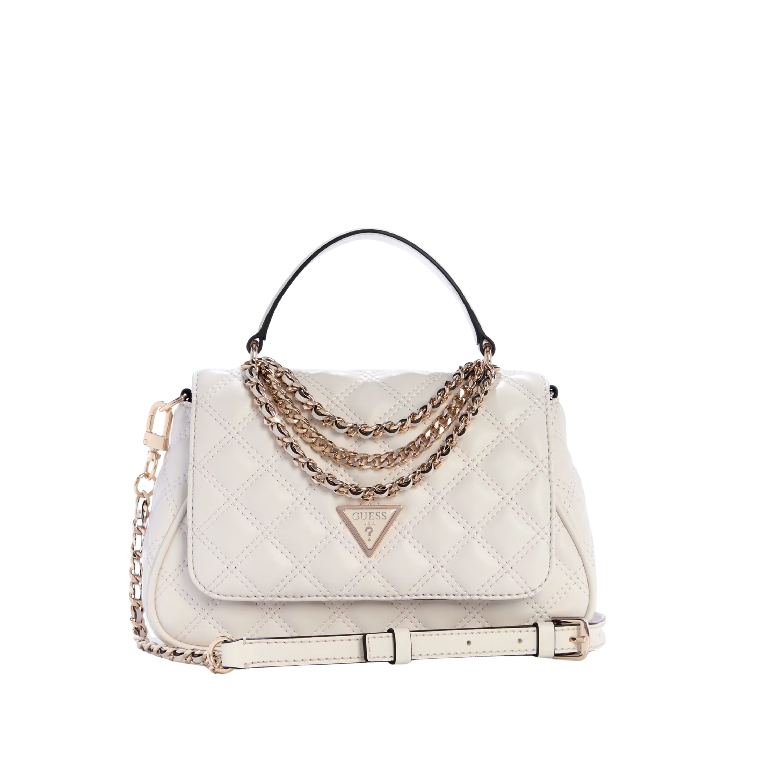 Guess Women Giully II Quilted Top Handle Bag - Off