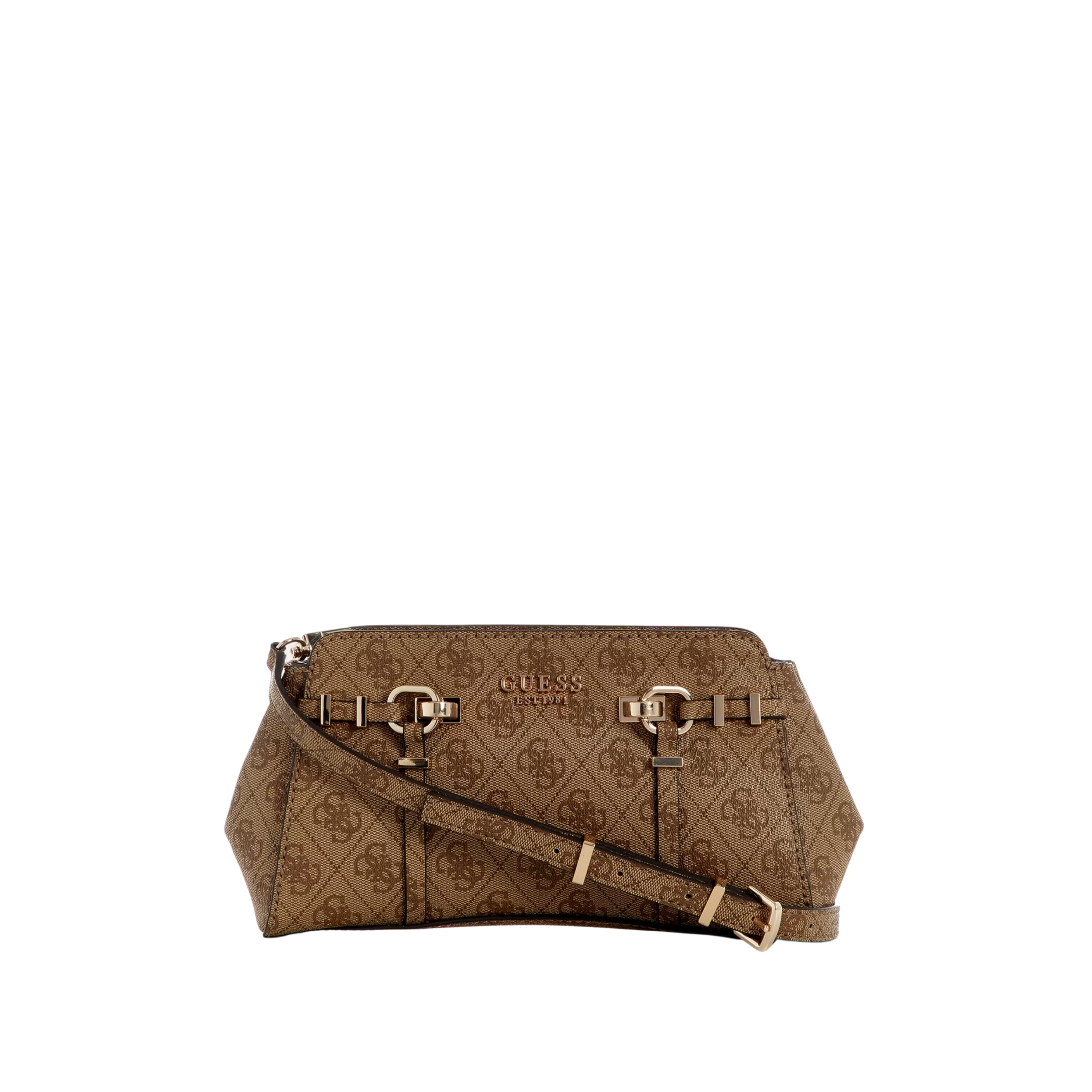 Guess Women Leona Logo Crossbody Bag - Latte Logo