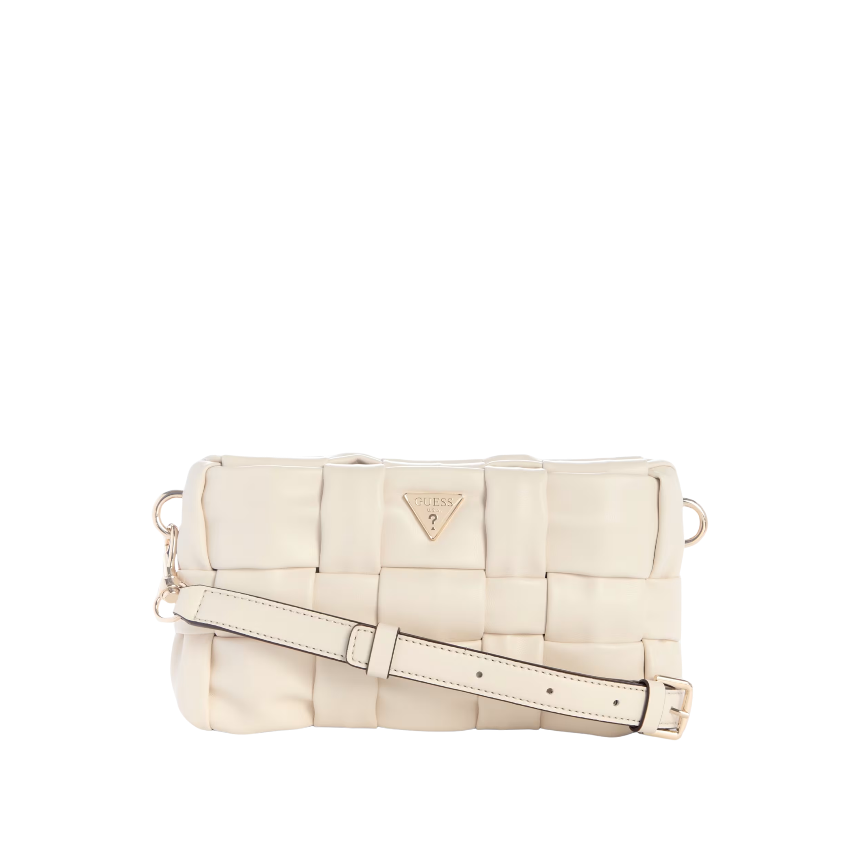 Guess Women Marion Woven Mini Crossbody - Bone