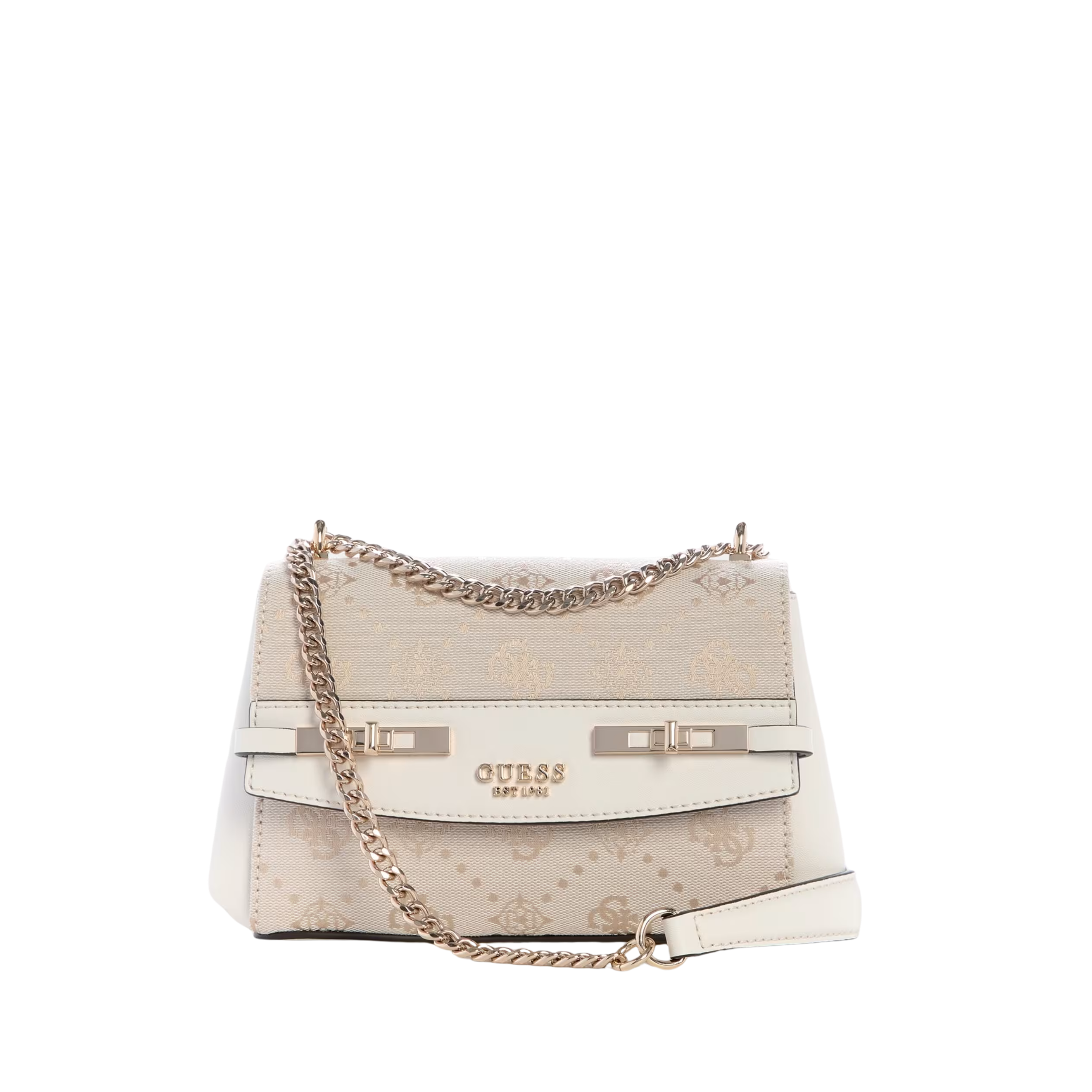 Guess Women Melinda Quattro G Convertible Crossbody - Off White Logo