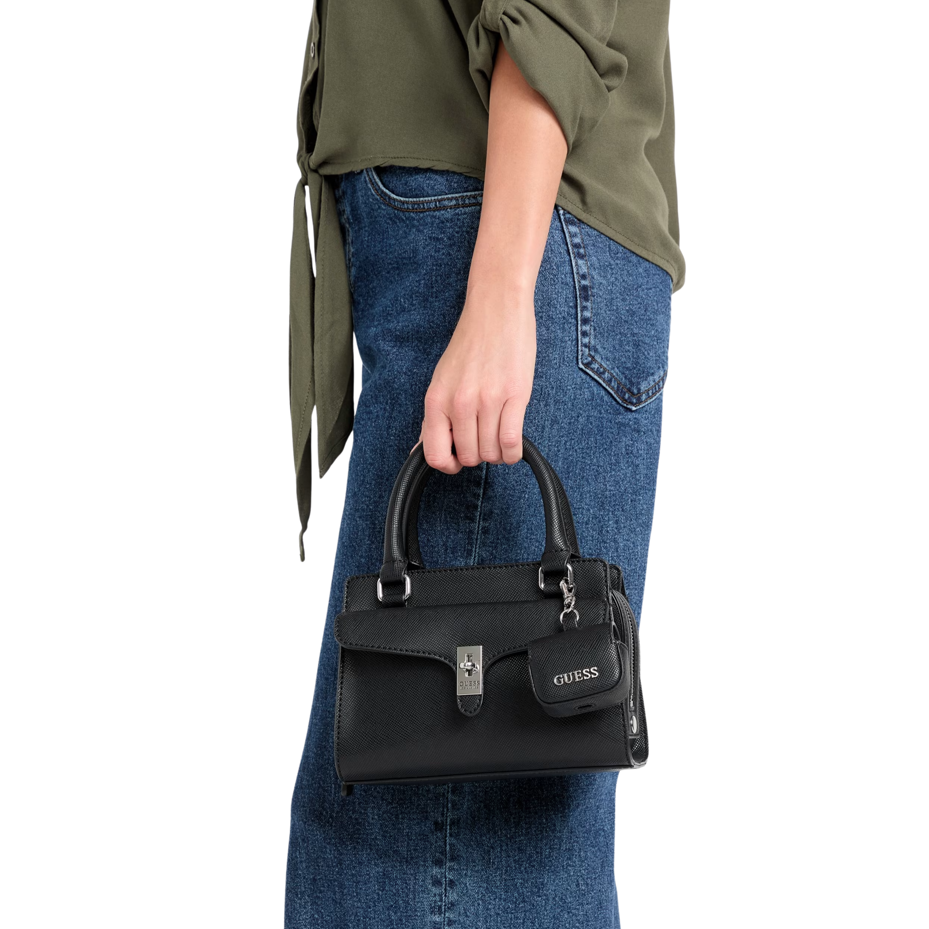 Guess Women Ferrara Small Satchel - Black