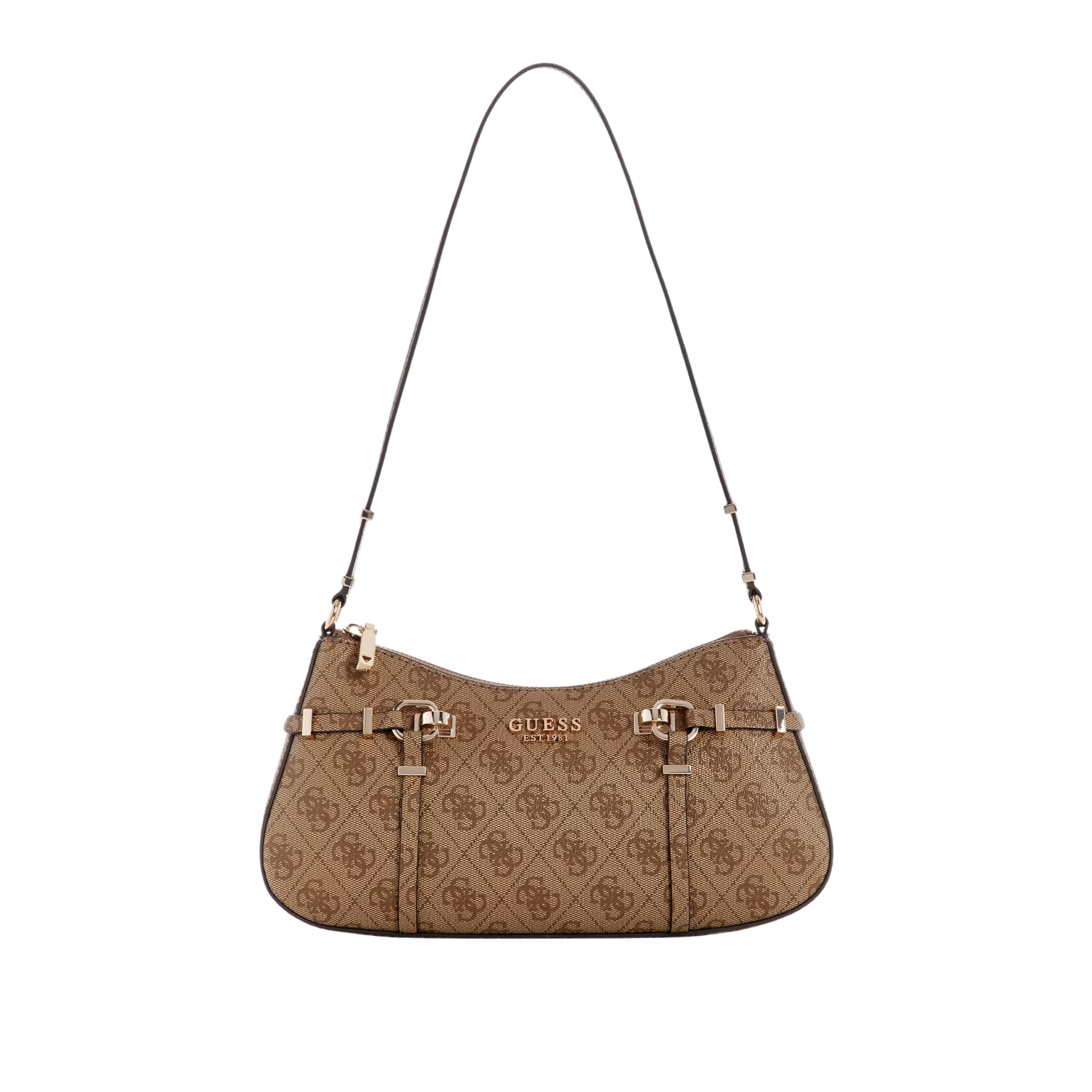 Guess Women Leona Logo Shoulder Bag - Latte Logo