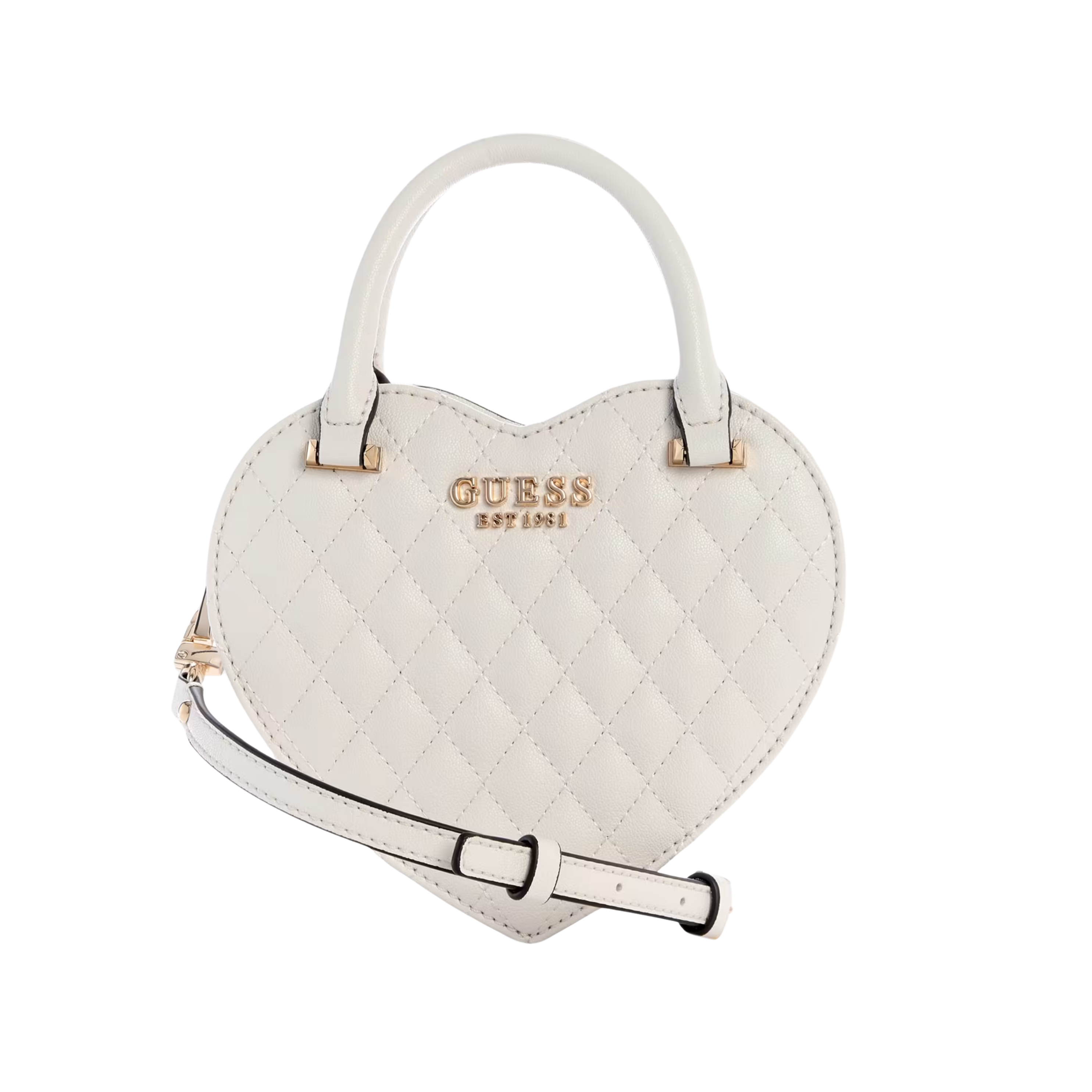 Guess Women Atabey Heart Shaped Crossbody - White