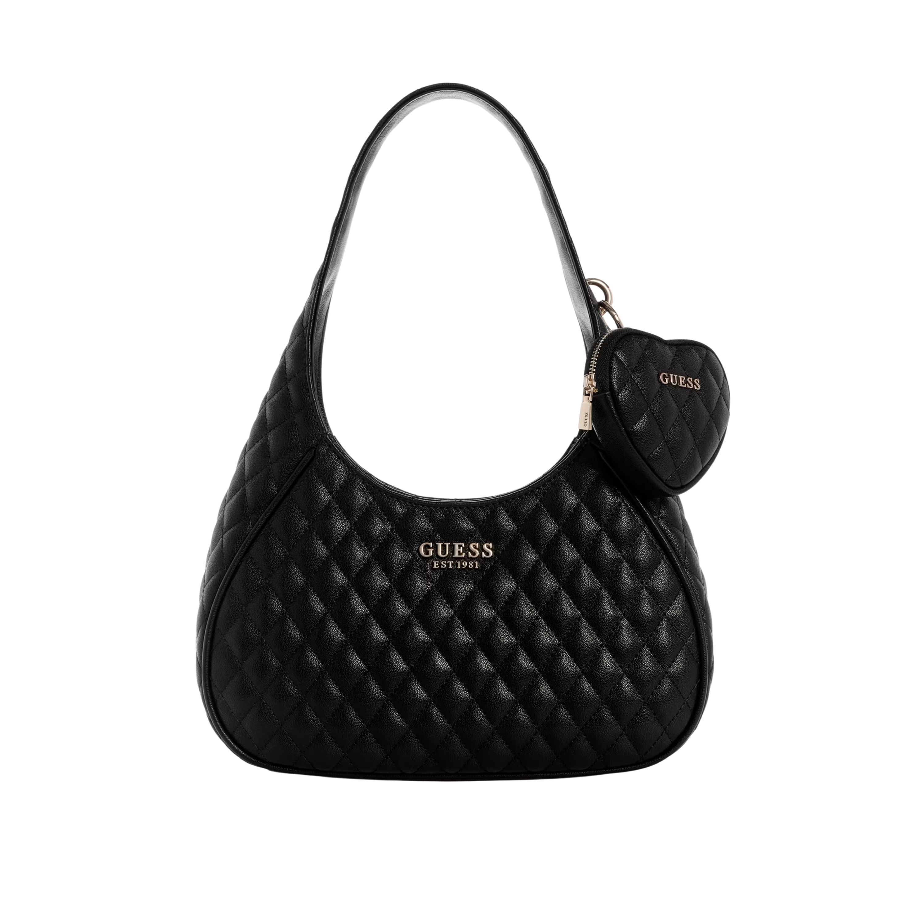 Guess Women Atabey Hobo Quilted Shoulder Bag - Black
