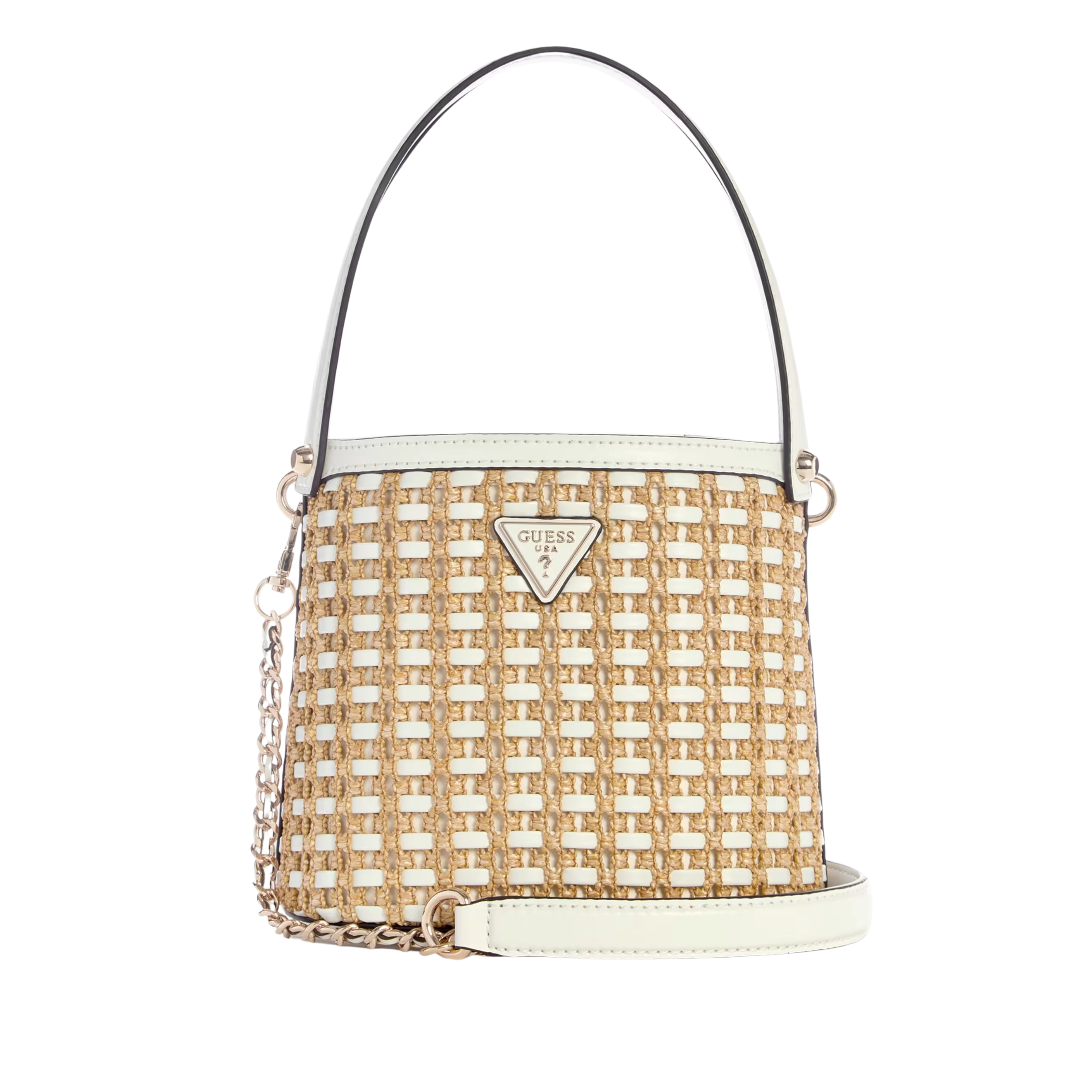 Guess Women Atalia Raffia Crossbody Bucket Bag - New Tan Wash