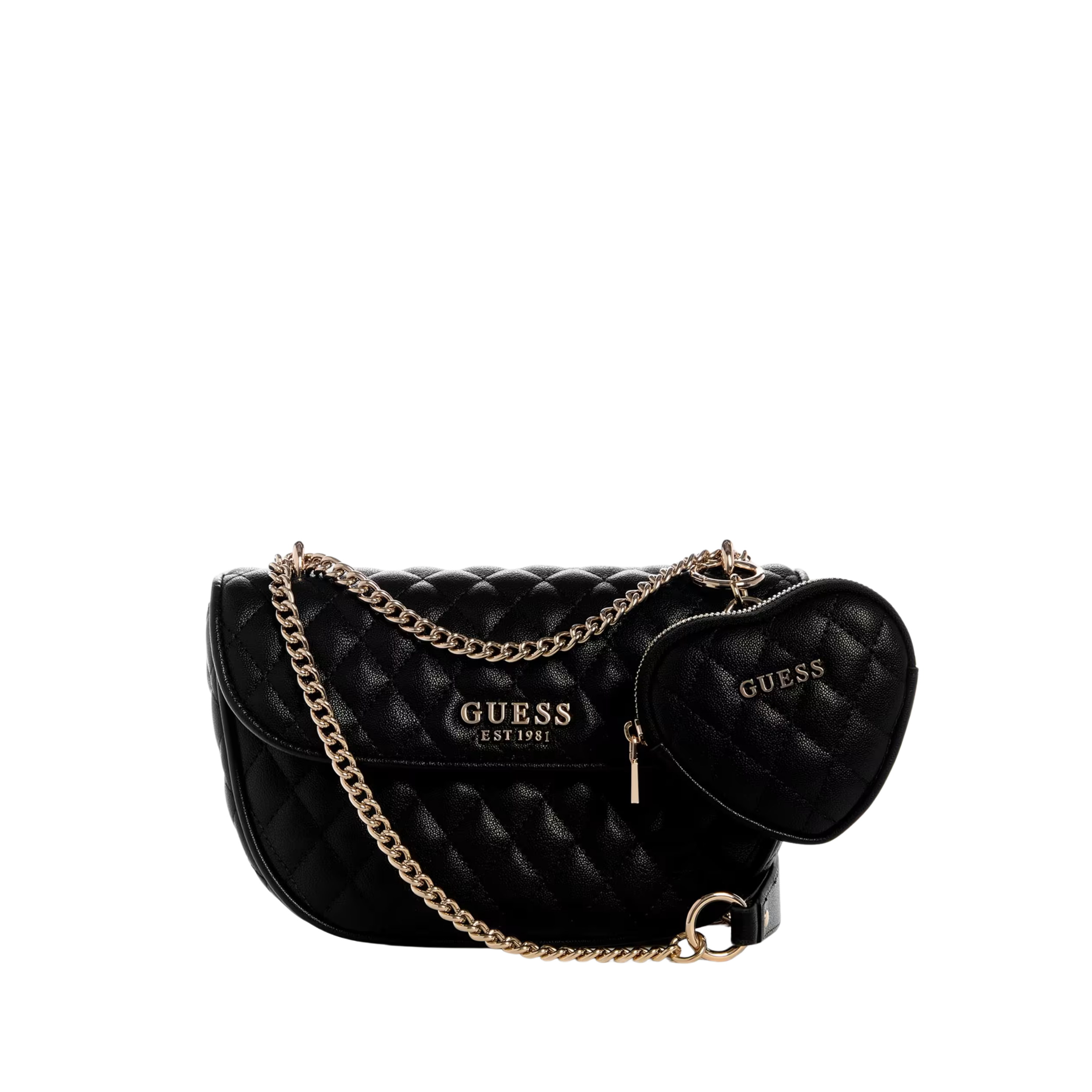 Guess Women Atabey Quilted Convertible Crossbody - Black