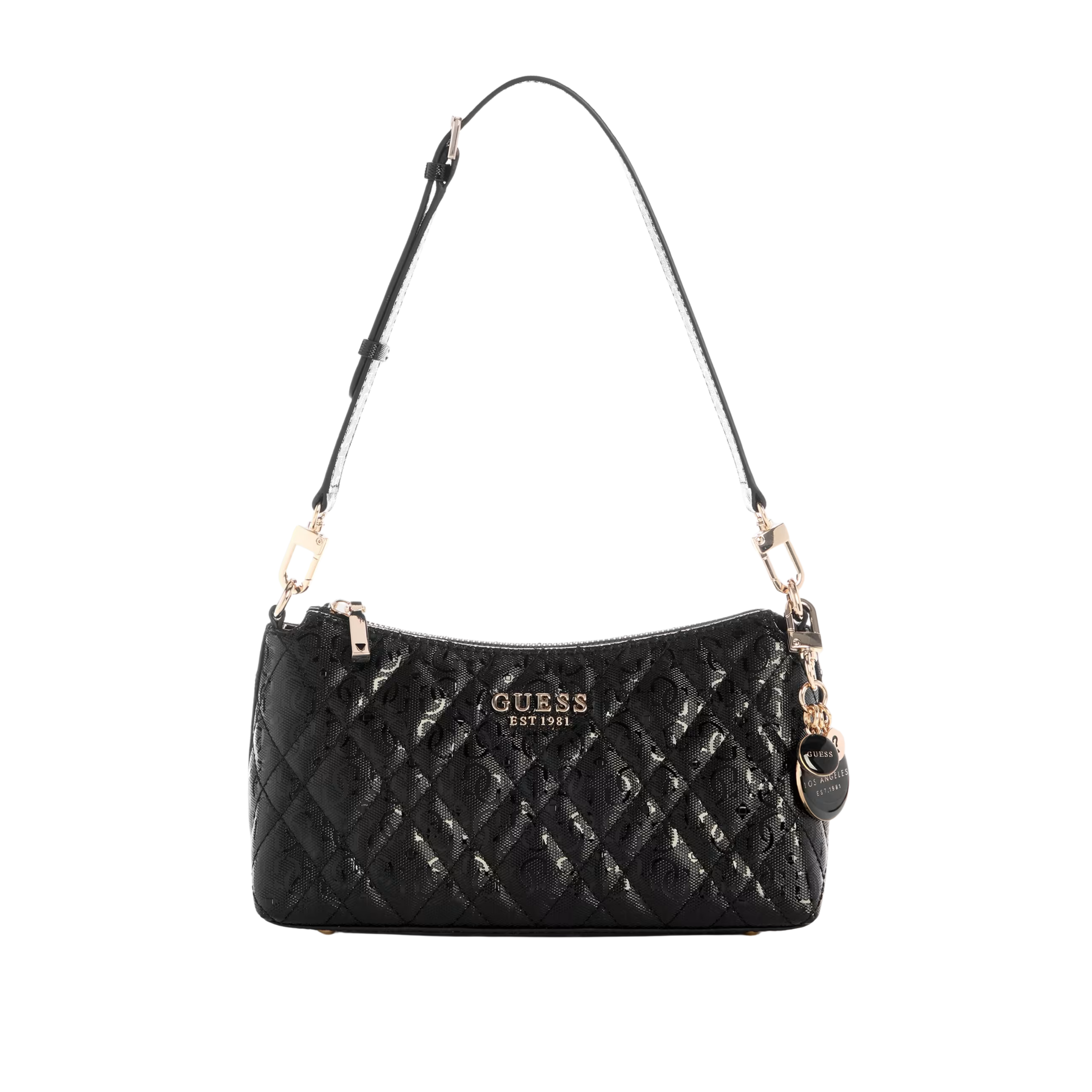 Guess Women Isemay Quilted Shoulder Bag - Black