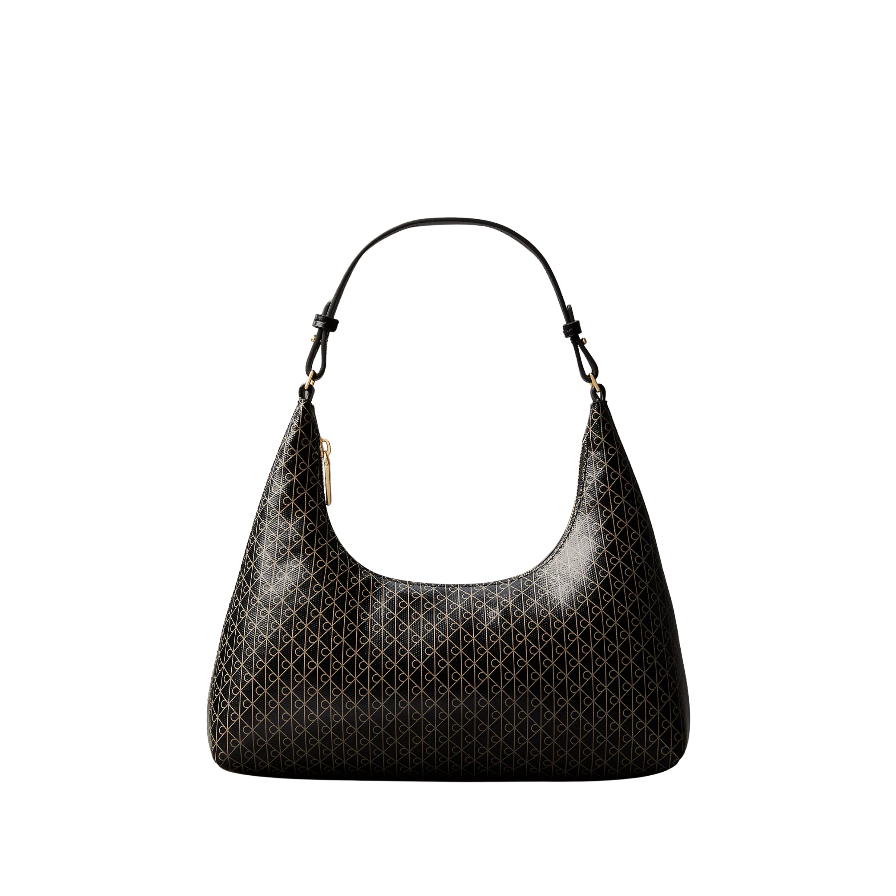 Calvin Klein Women Allover Emblem Logo Shoulder Bag - Black