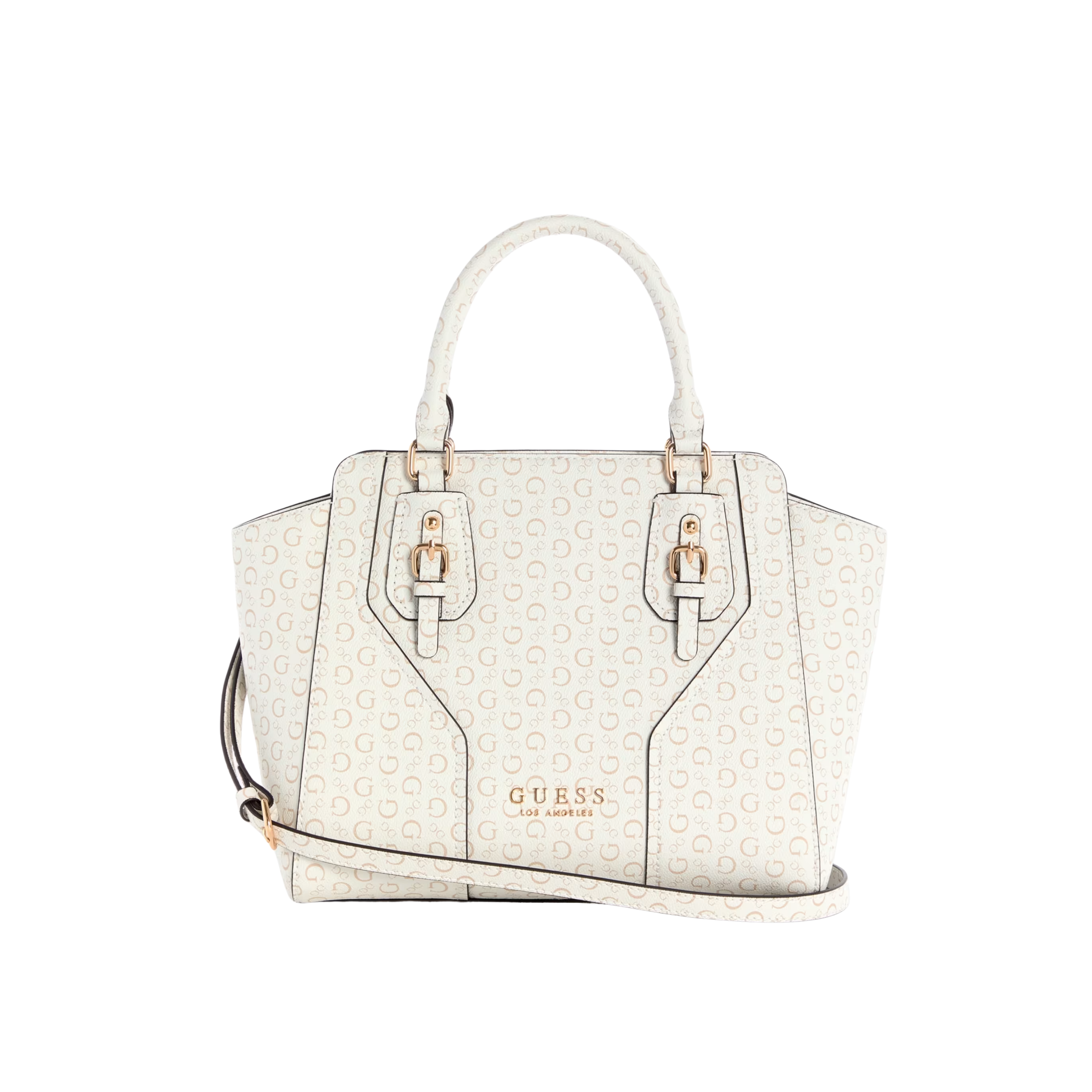 Guess Women Gemma Logo Satchel - White