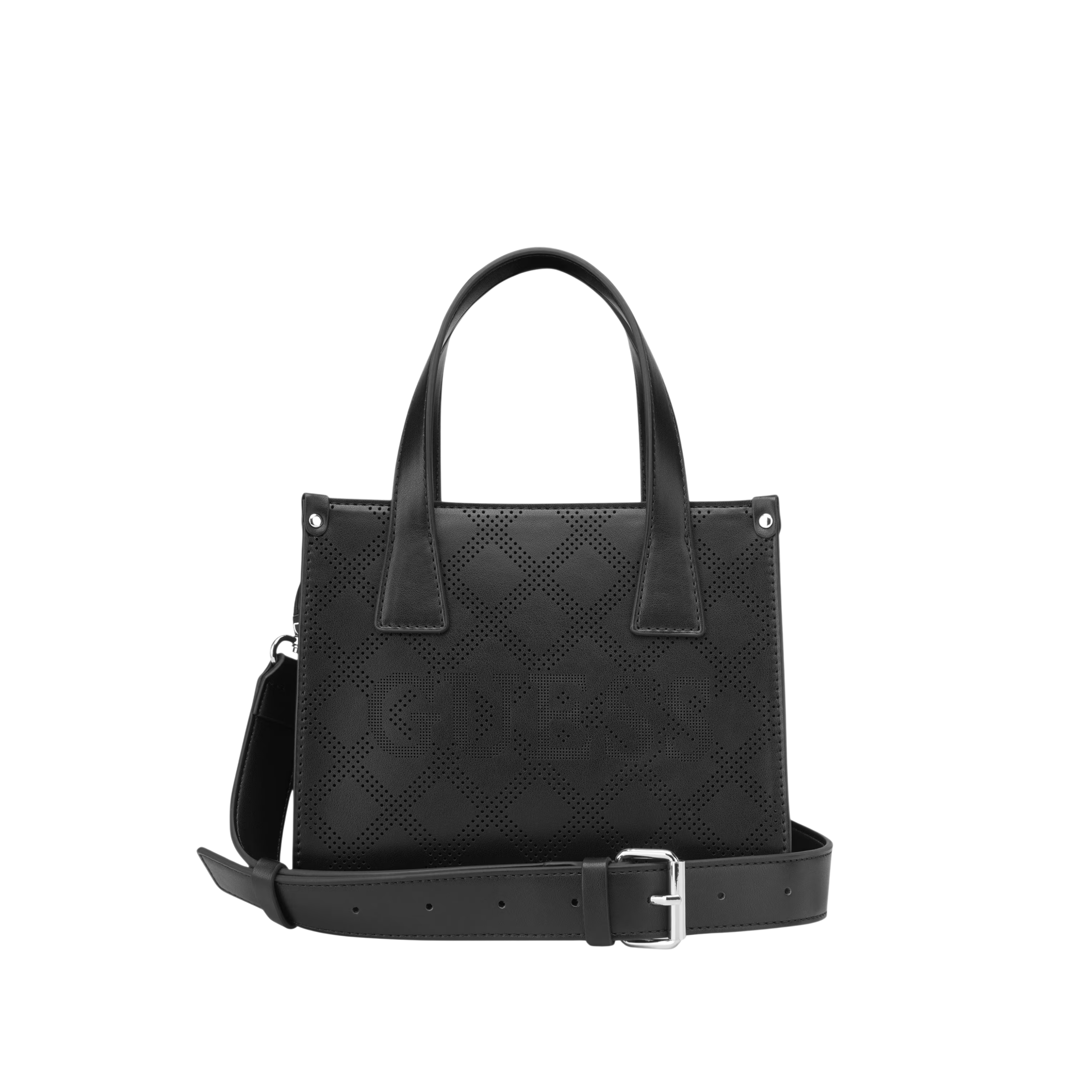 Guess Women Forber Perforated Logo Mini Tote - Black