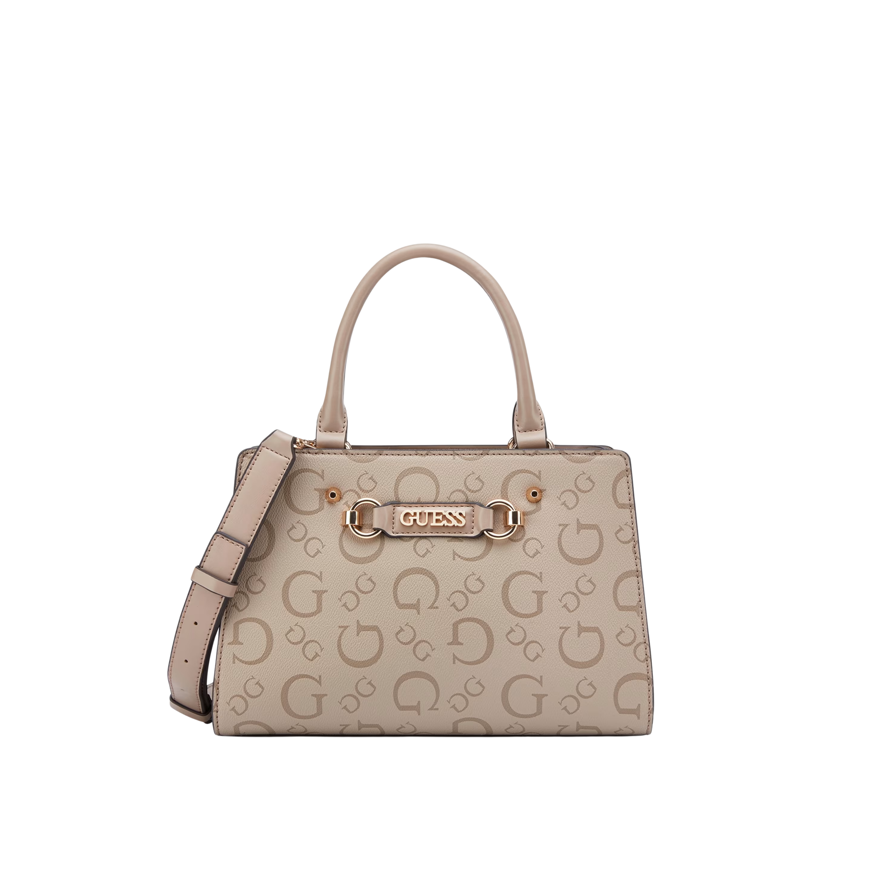 Guess Women Lacy Logo Satchel - Beige