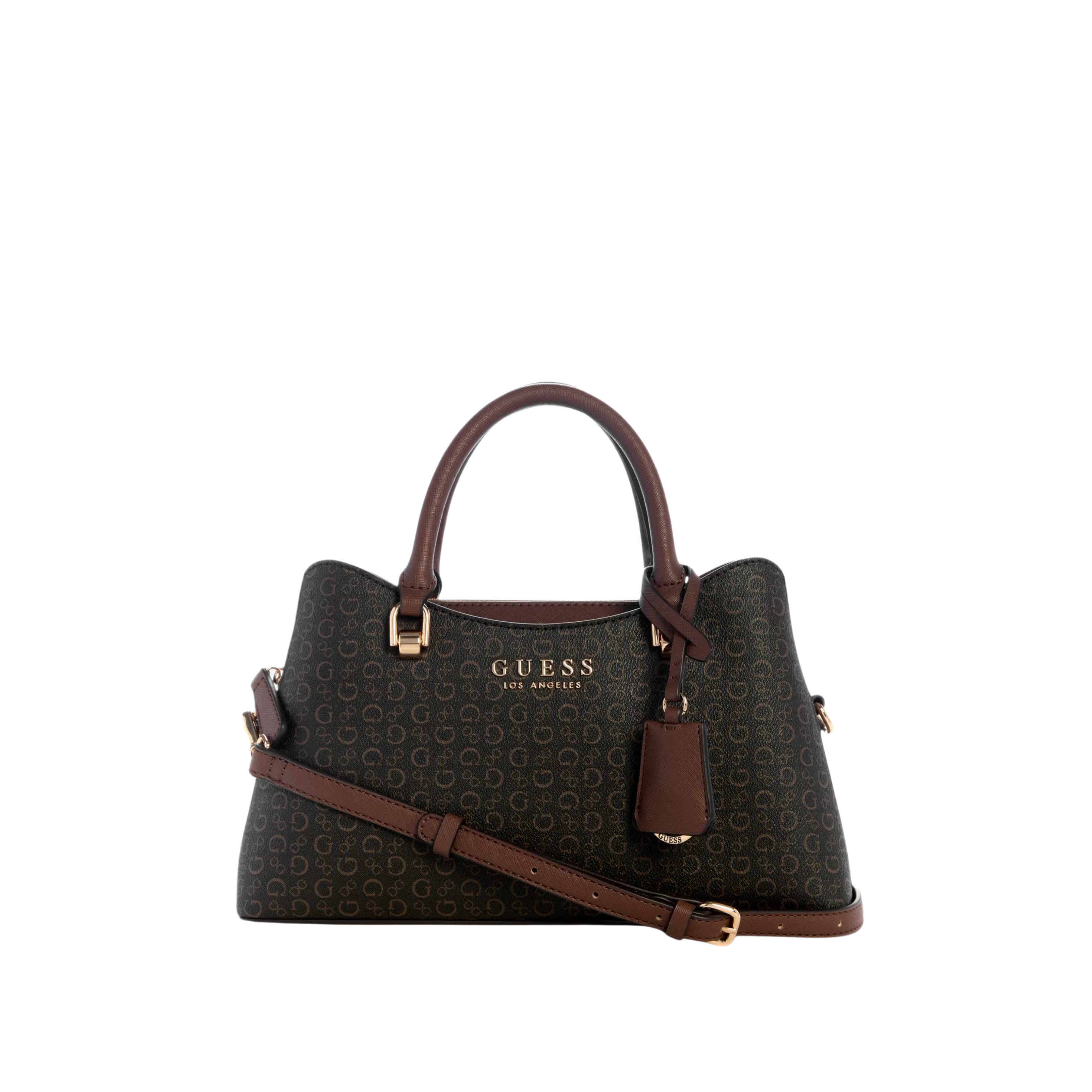 Guess Women Kiran Logo Satchel - Brown