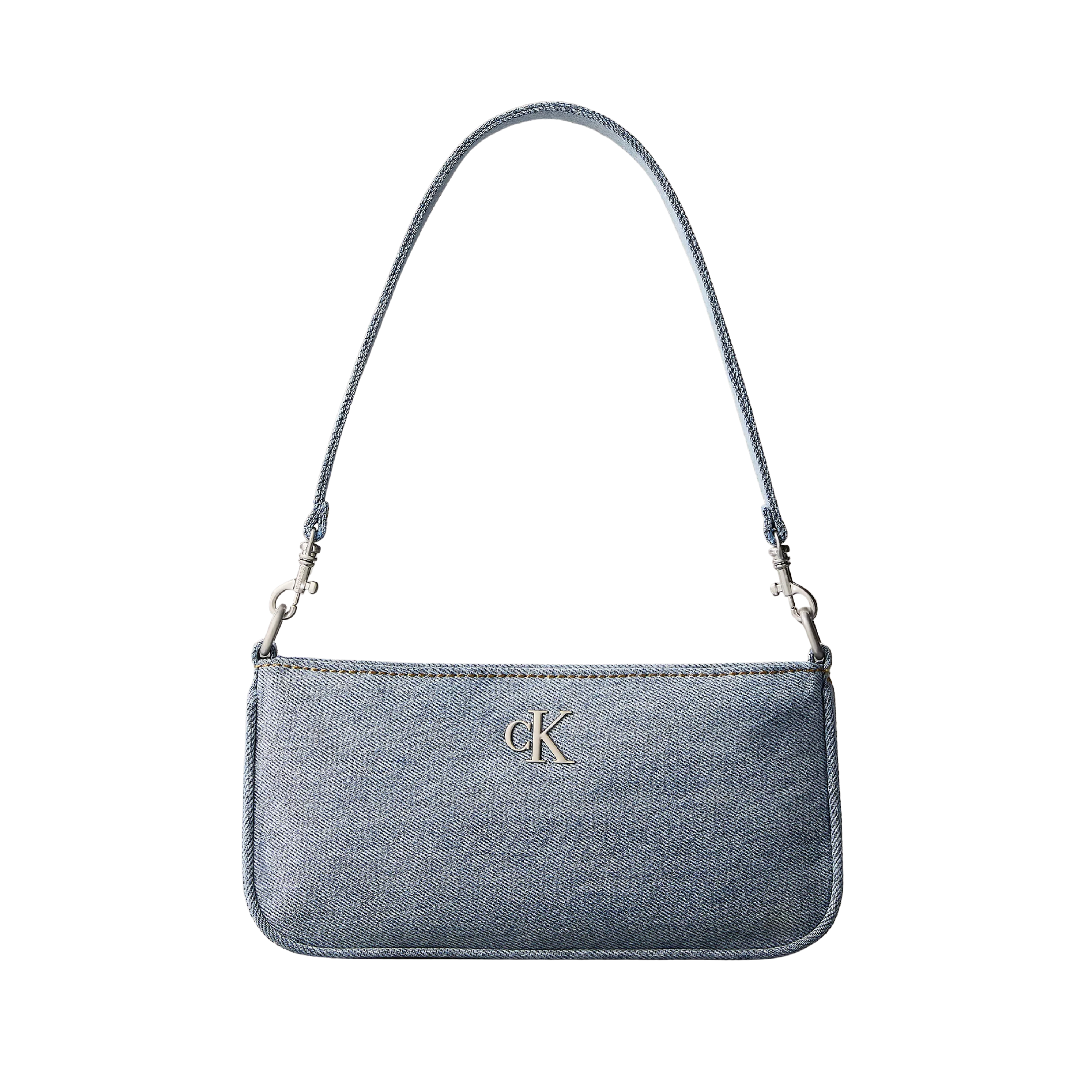 Calvin Klein Women Logo Denim Convertible Shoulder Bag - Light Denim Wash