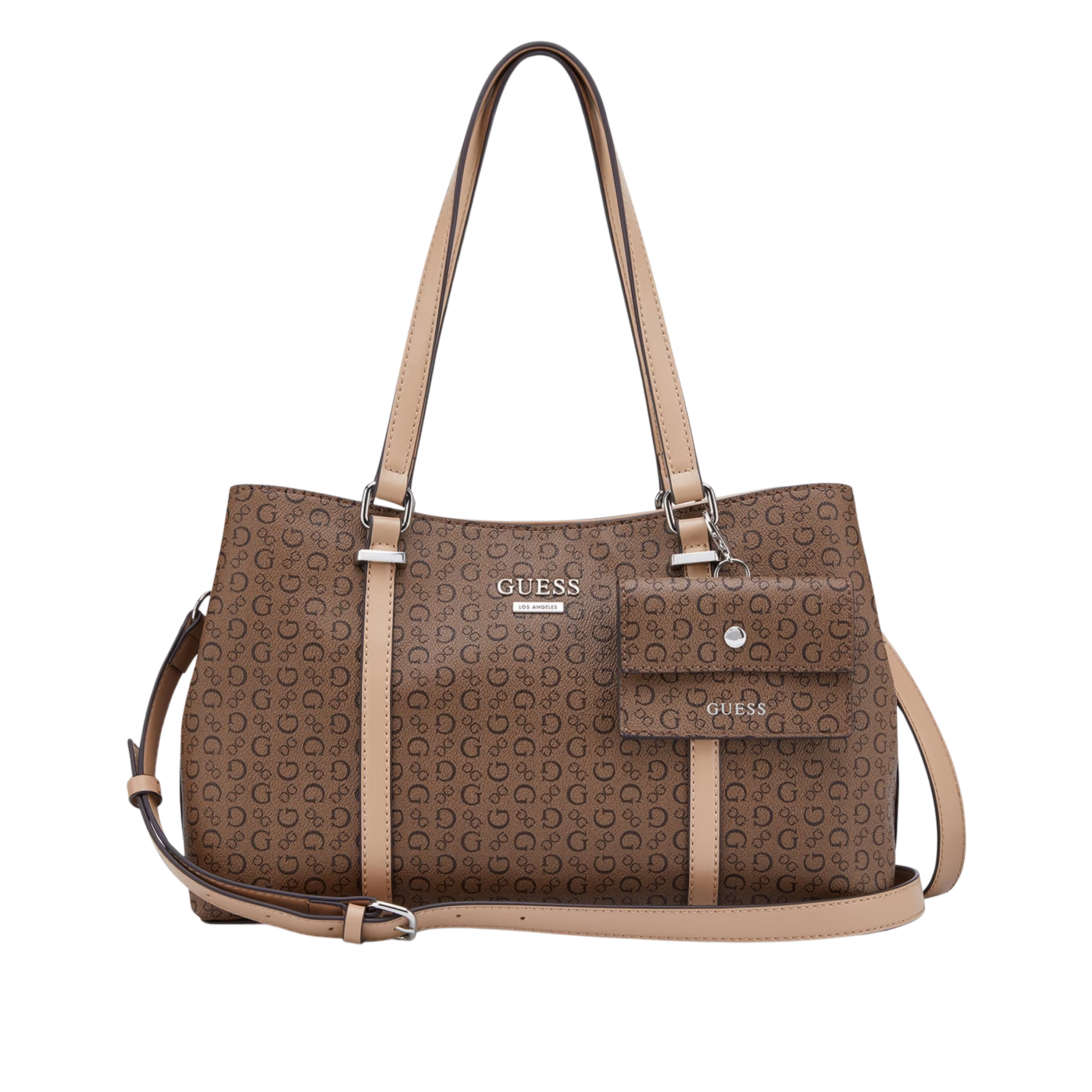Guess Women Madwelle Logo Satchel - Brown