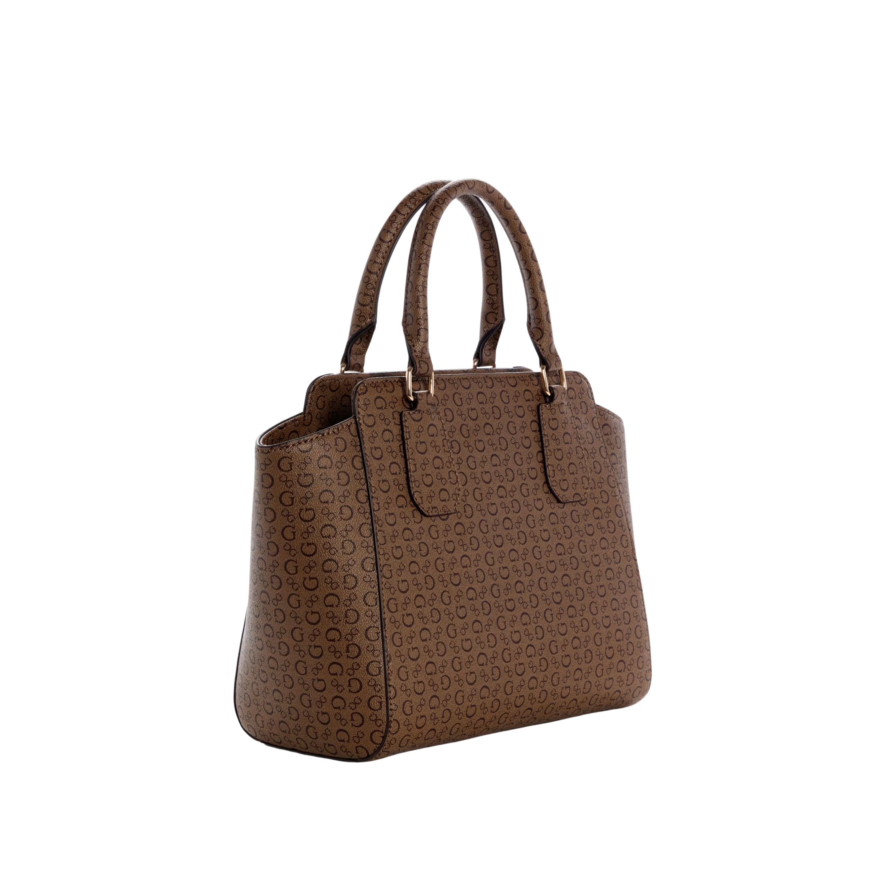 Guess Women Gemma Logo Satchel - Brown