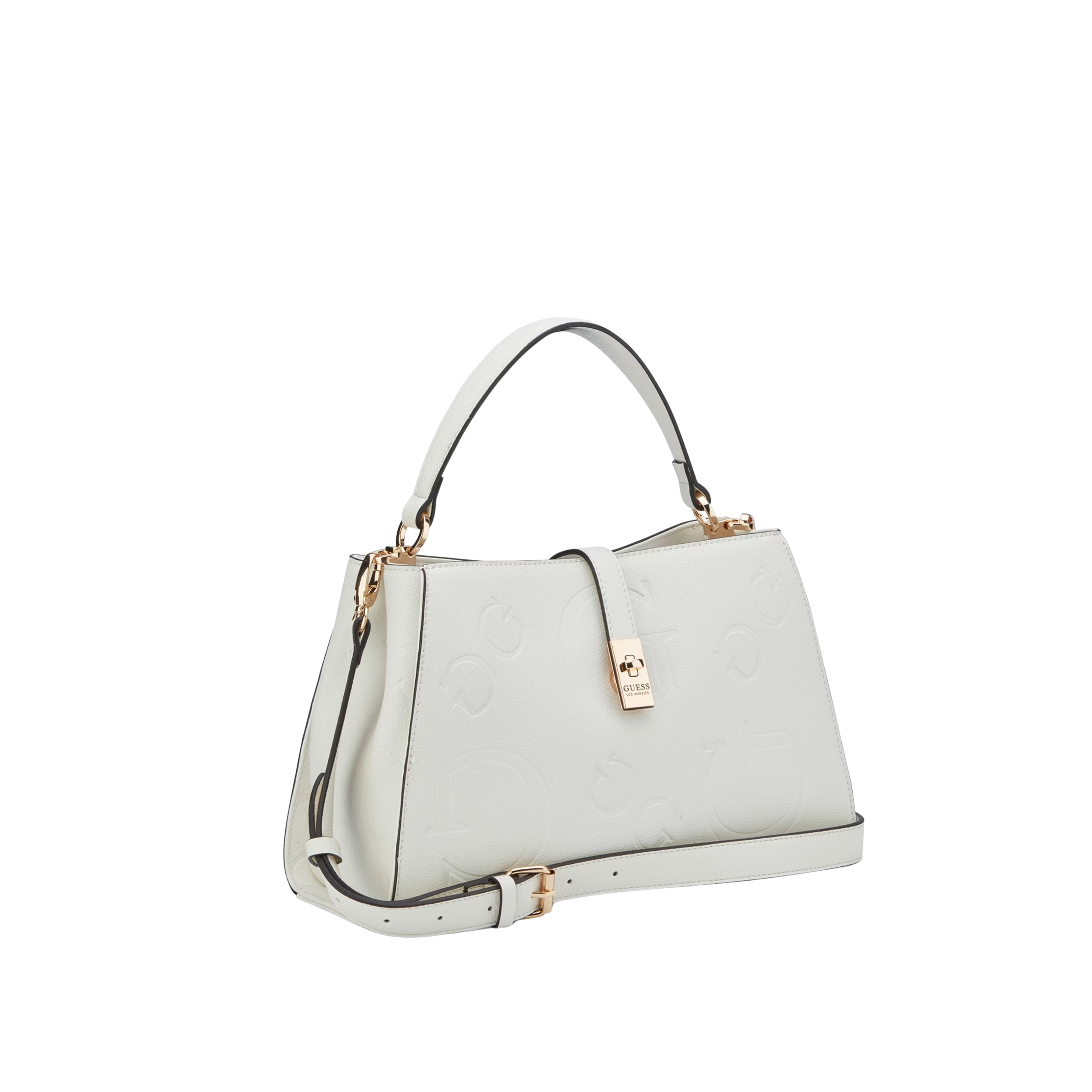 Guess Women Rudie Embossed Logo Satchel - Off White