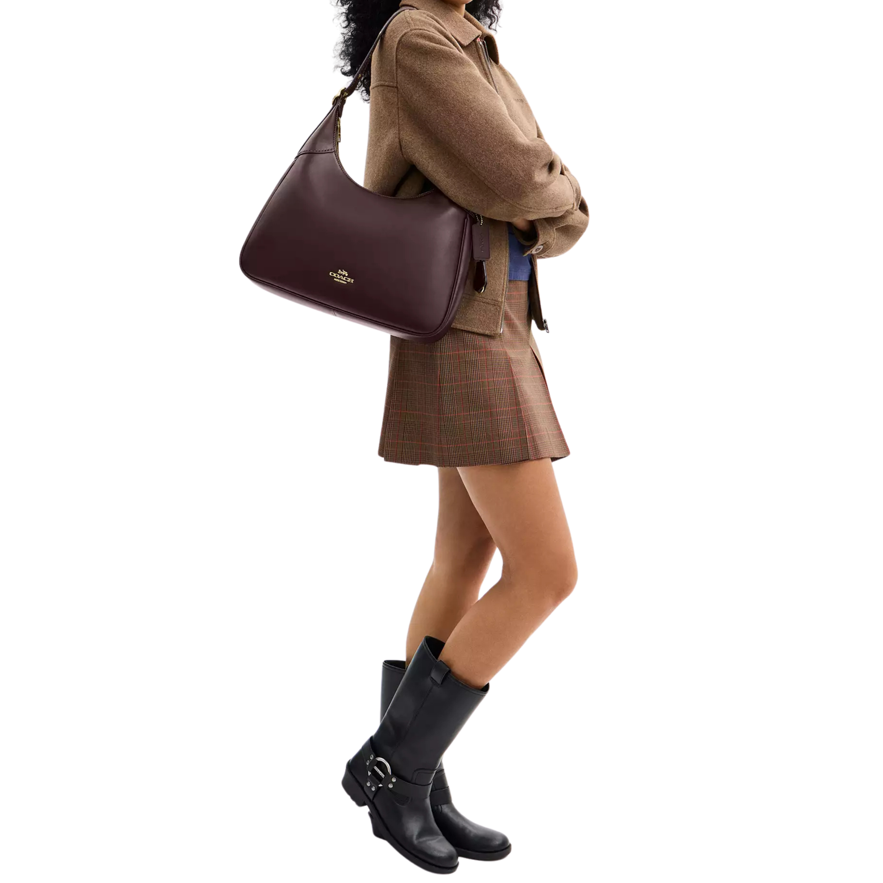 COACH Women Ella Shoulder Bag - Gold Brown