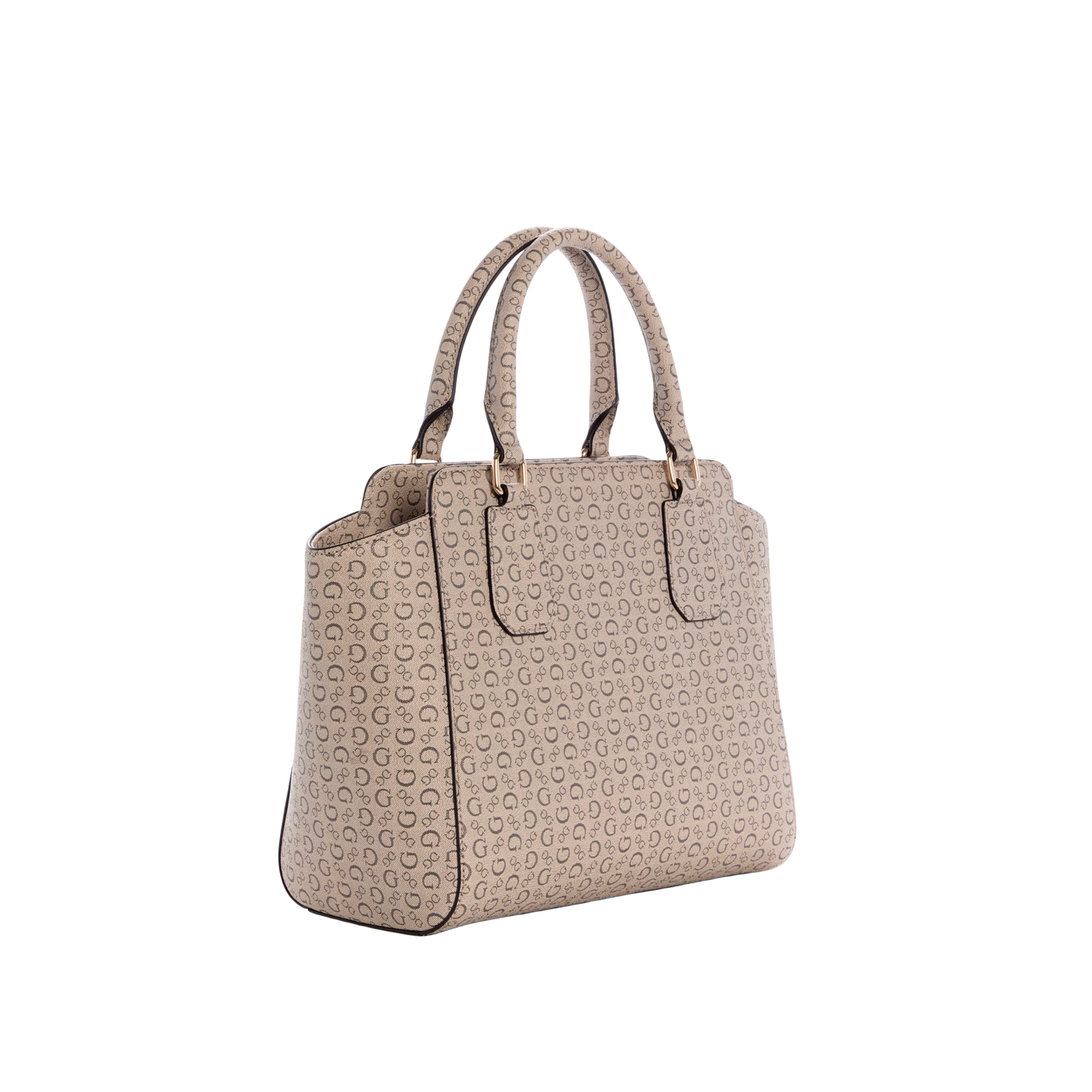 Guess Women Gemma Logo Satchel - Beige