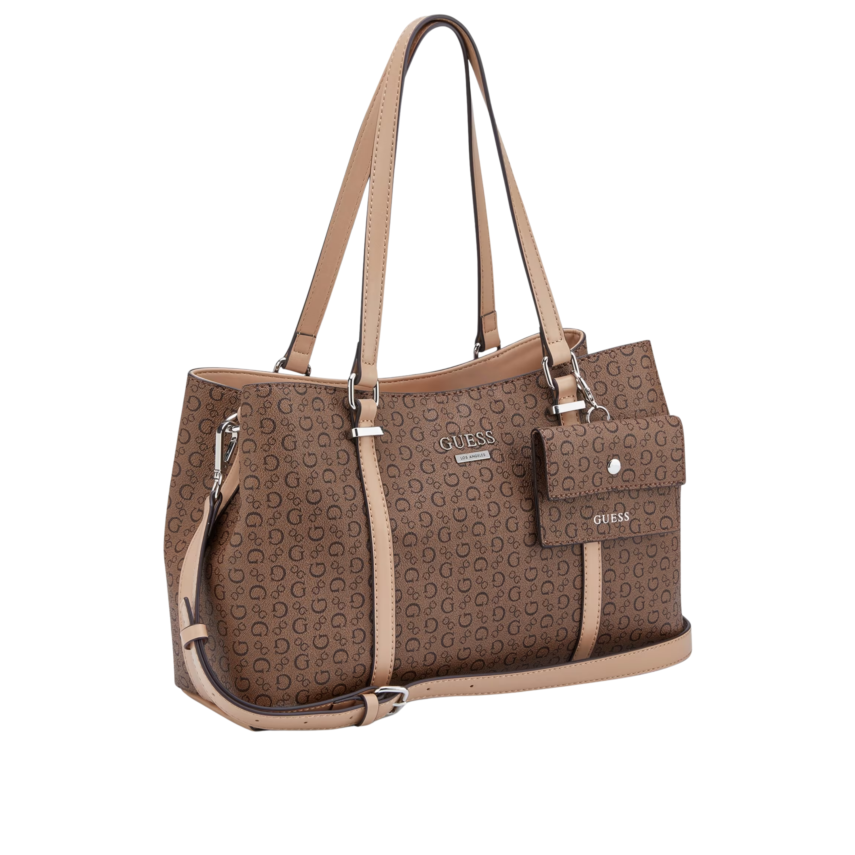 Guess Women Madwelle Logo Satchel - Brown