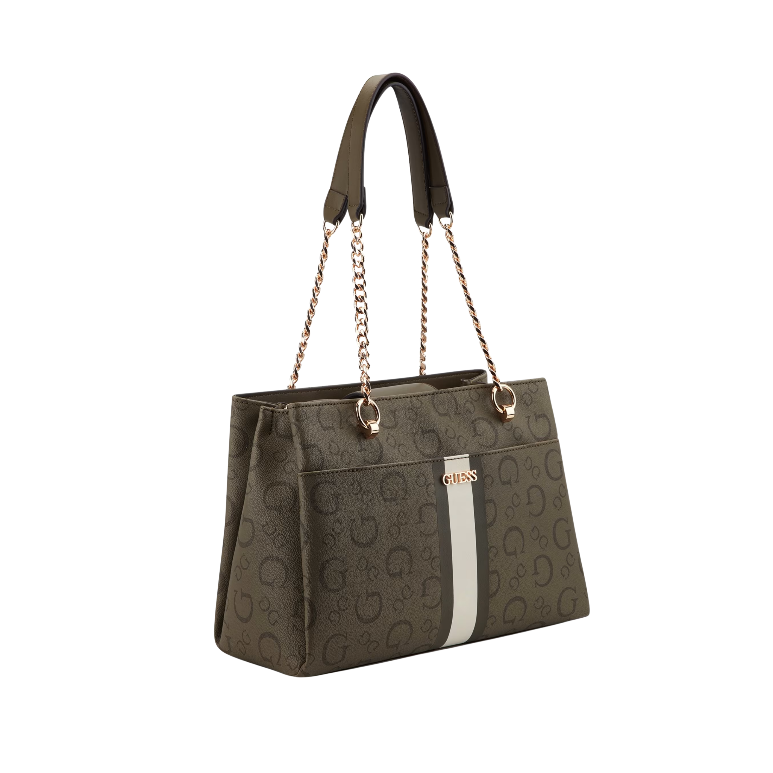 Guess Women Brecken Logo Satchel - Green