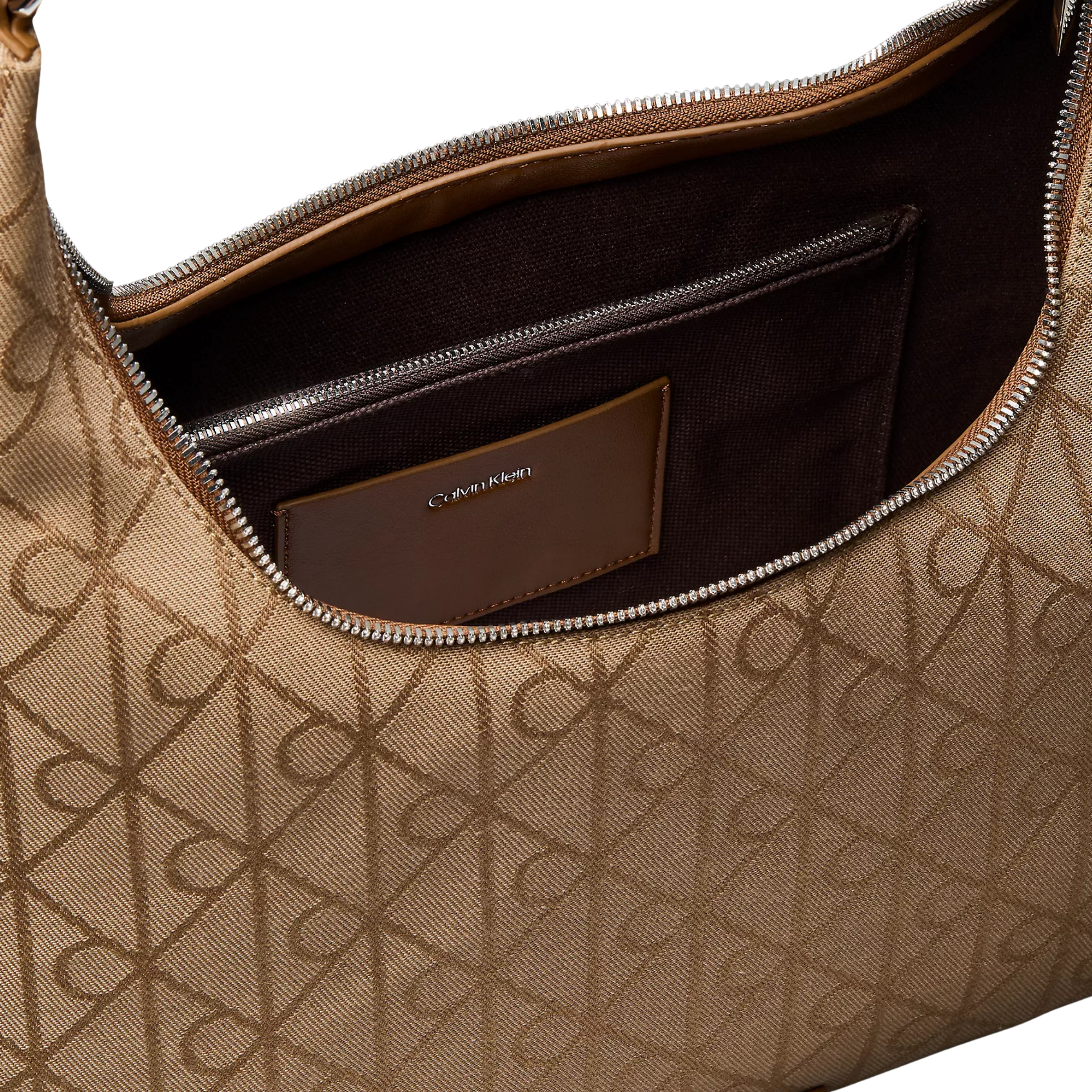 Calvin Klein Women Emblem Jacquard Shoulder Bag - Cornstalk